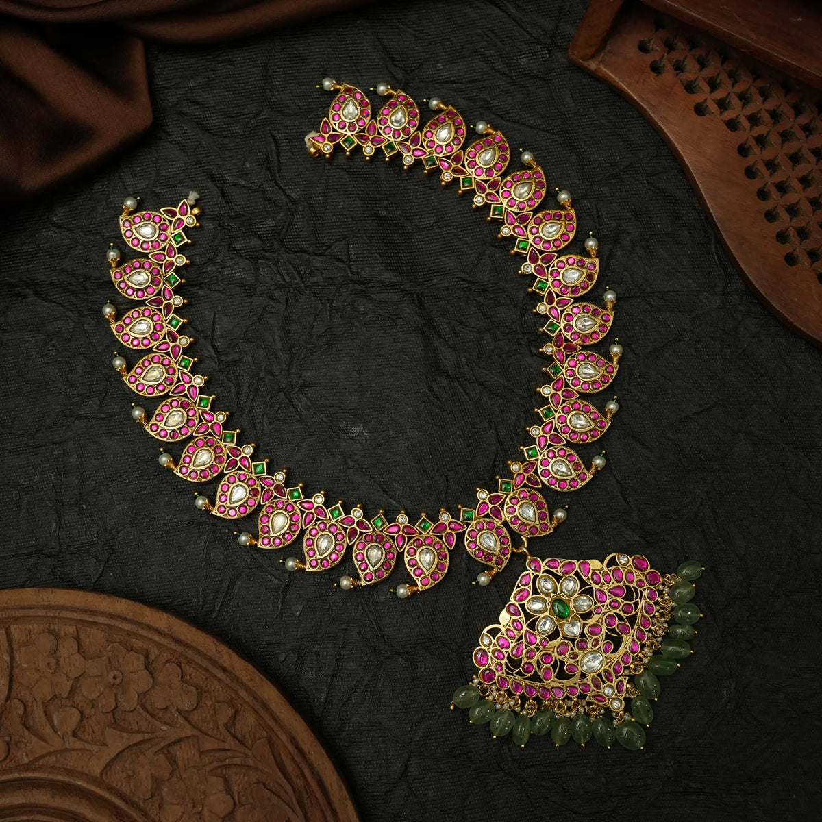 Danutra Reversible Polki Mango Necklace