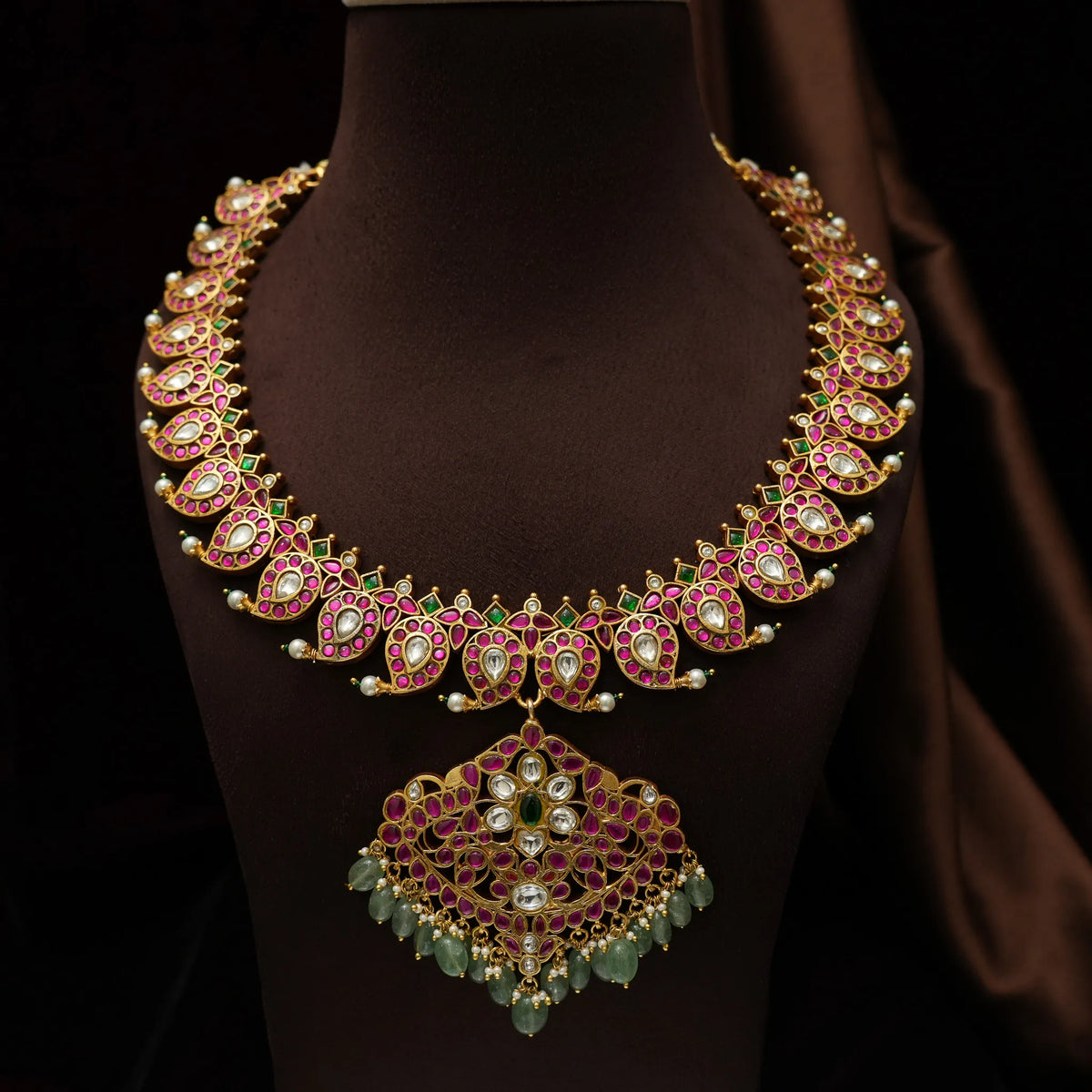 Danutra Reversible Polki Mango Necklace