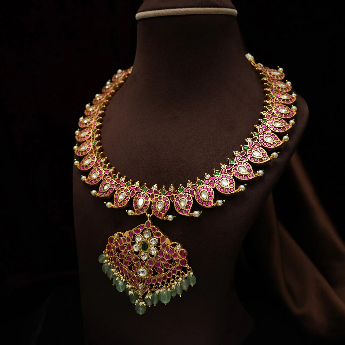Danutra Reversible Polki Mango Necklace