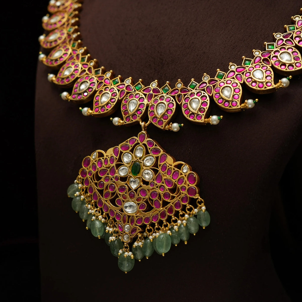Danutra Reversible Polki Mango Necklace
