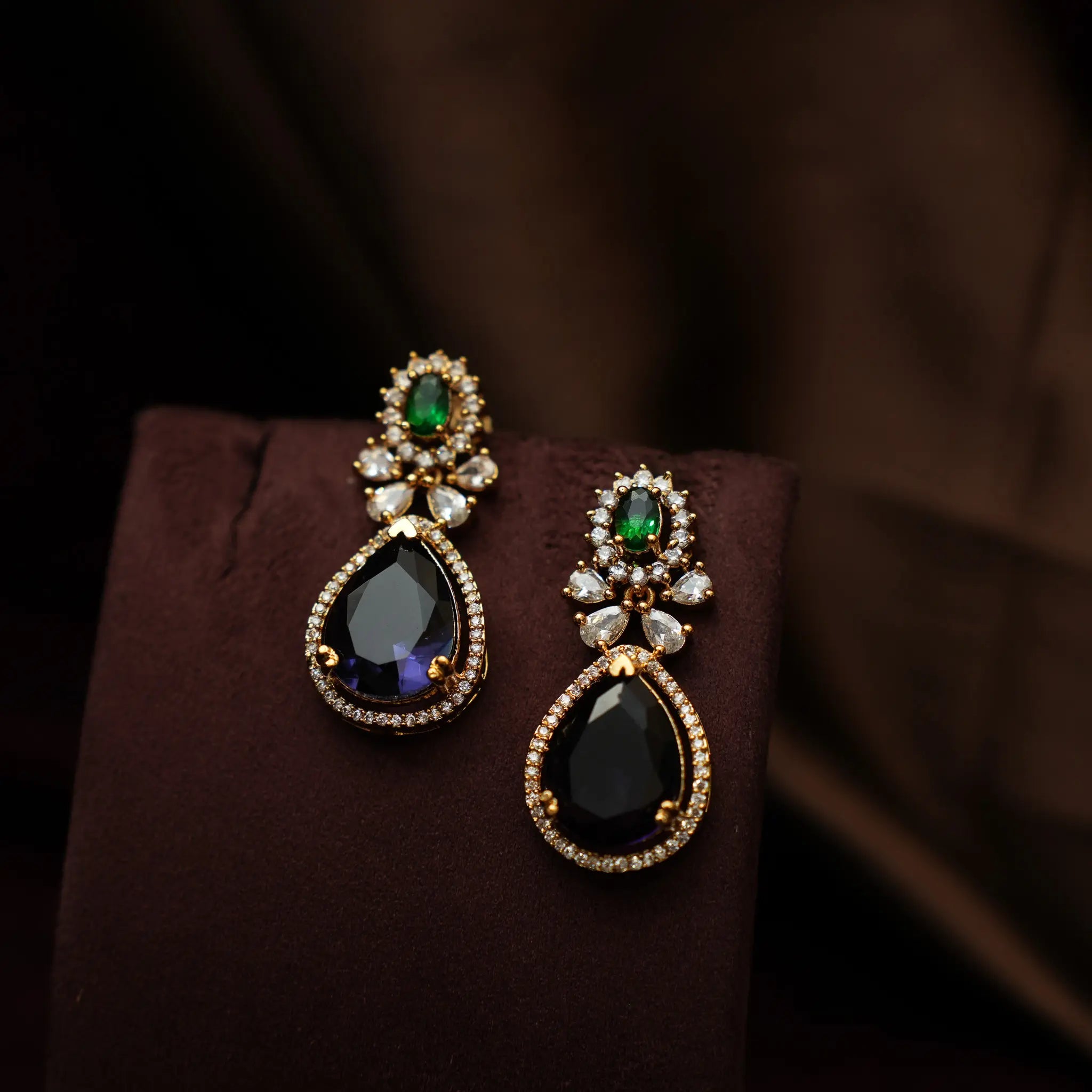 Darcie Zircon Necklace - Blue & Green