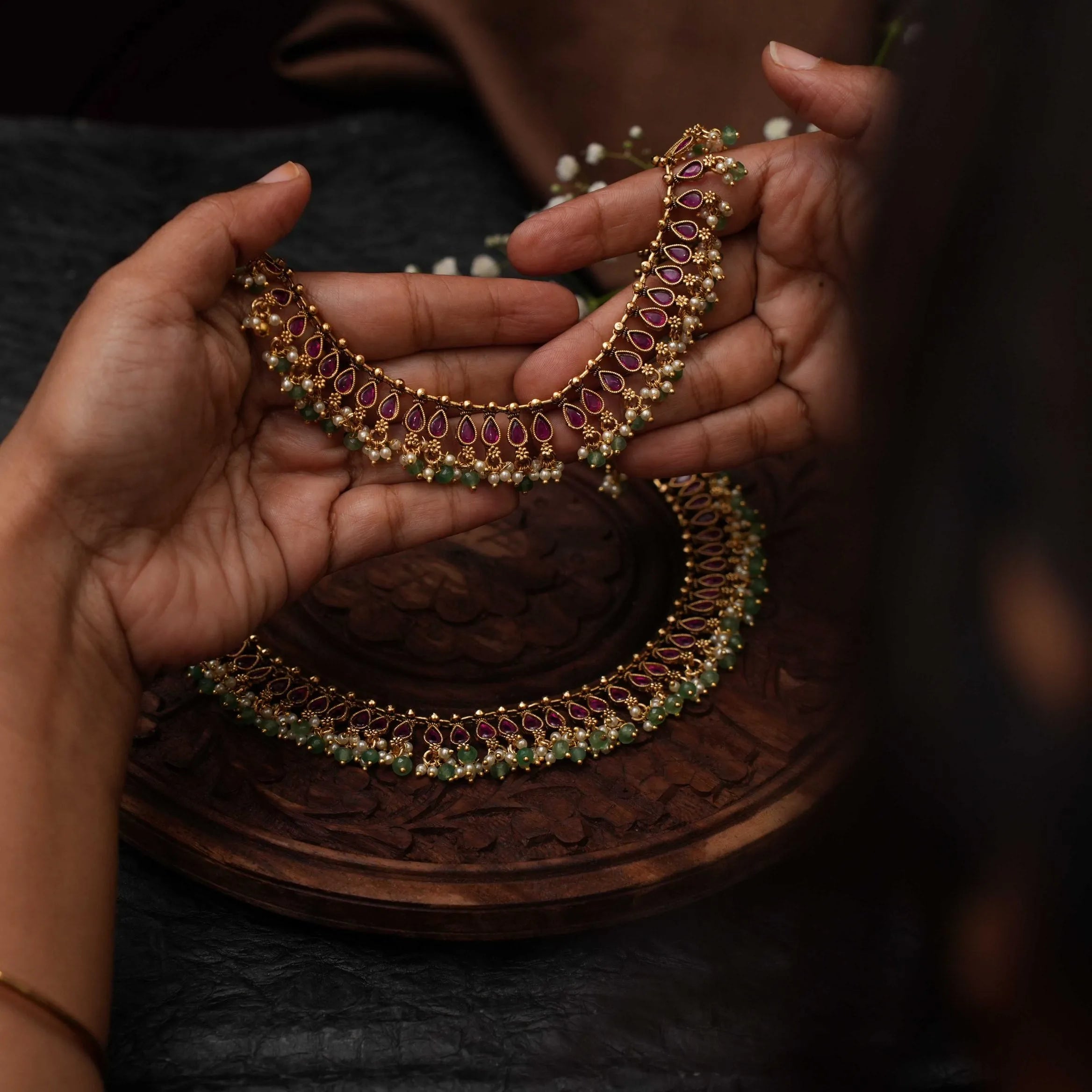 Darcy Antique Anklets - Red