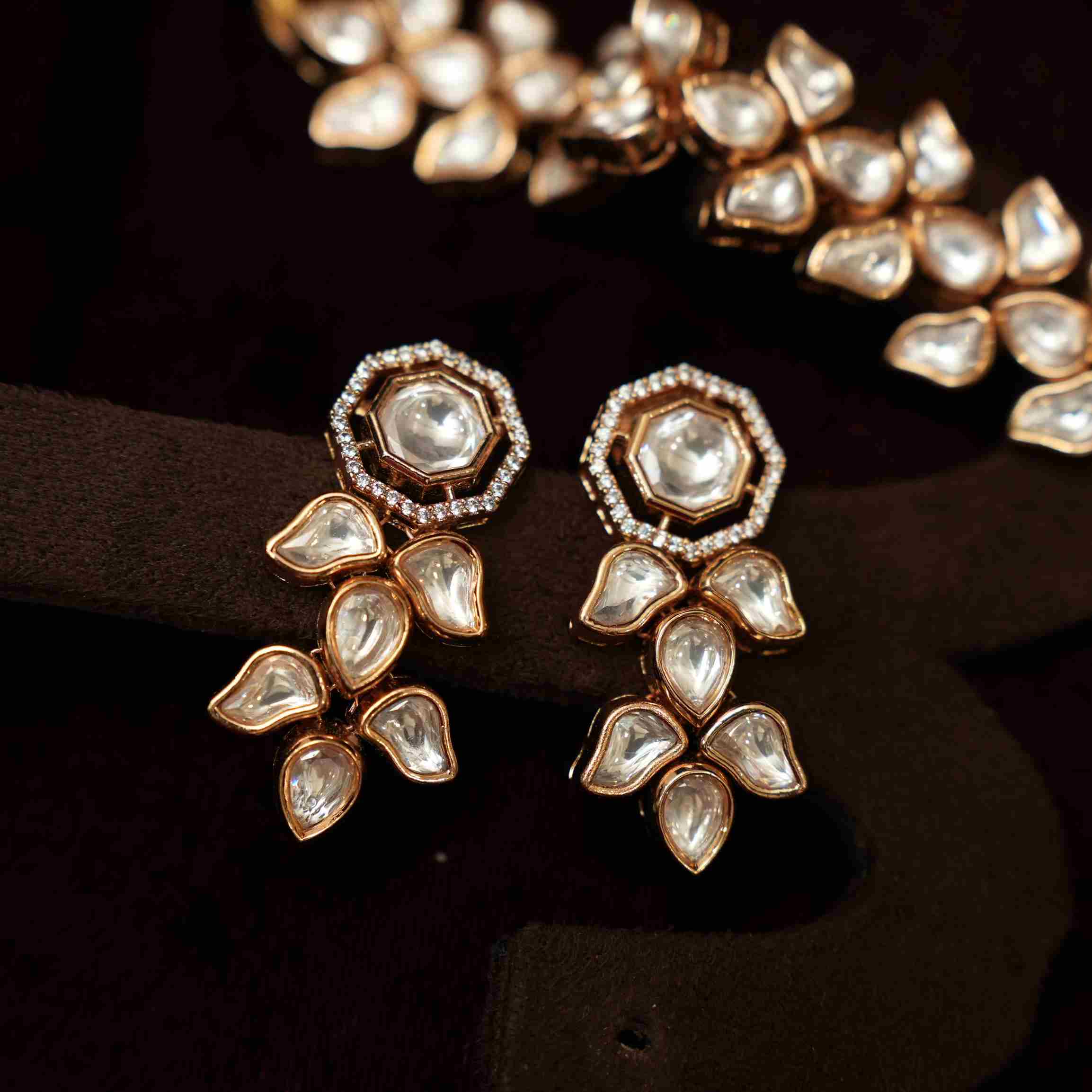 Daya Designer Polki Necklace - White