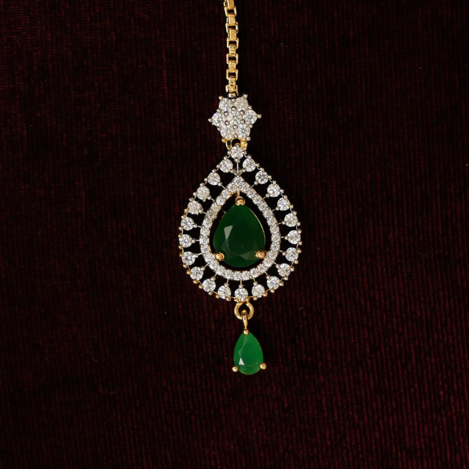 Deeksha Zircon Tikka - Green