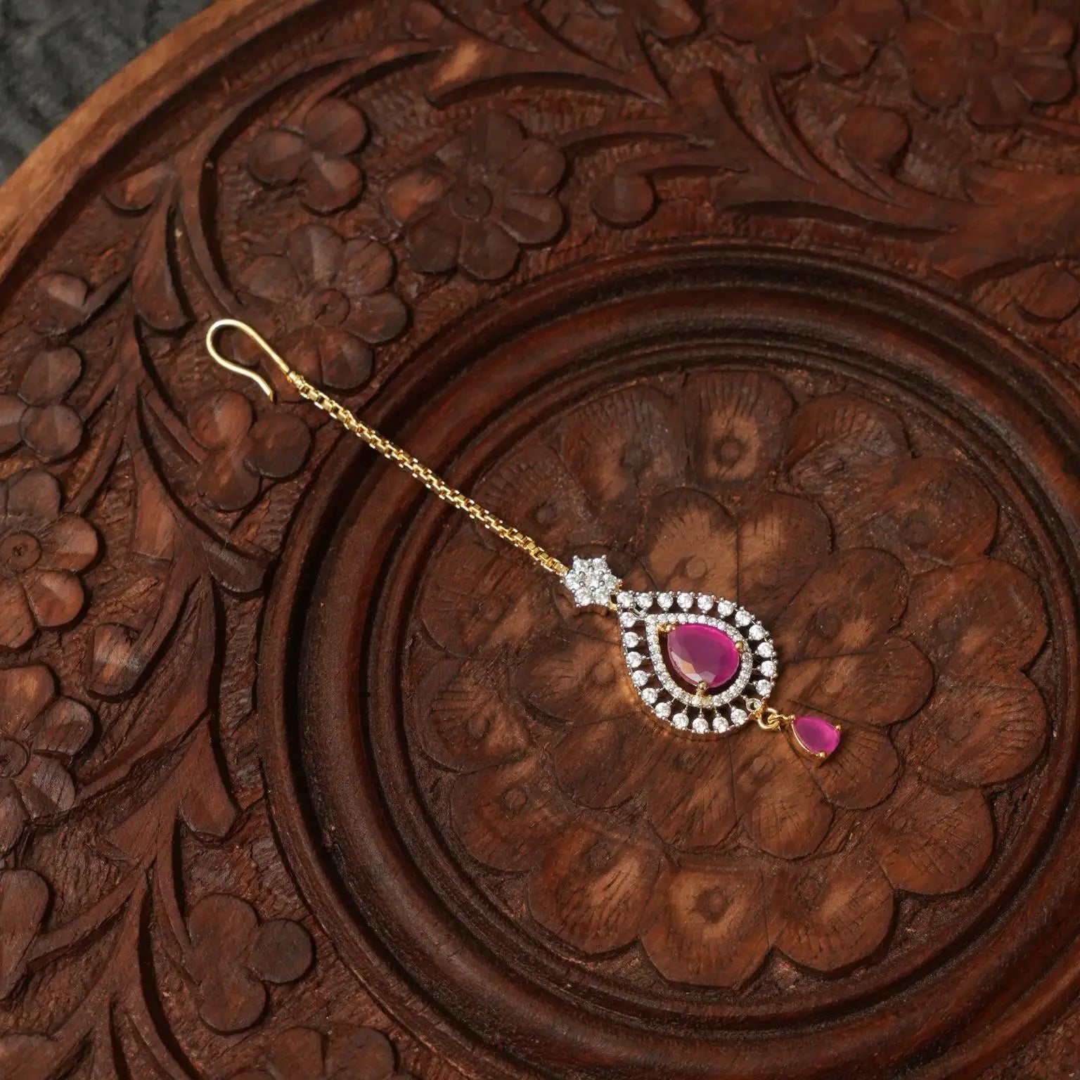 Deeksha Zircon Tikka - Pink