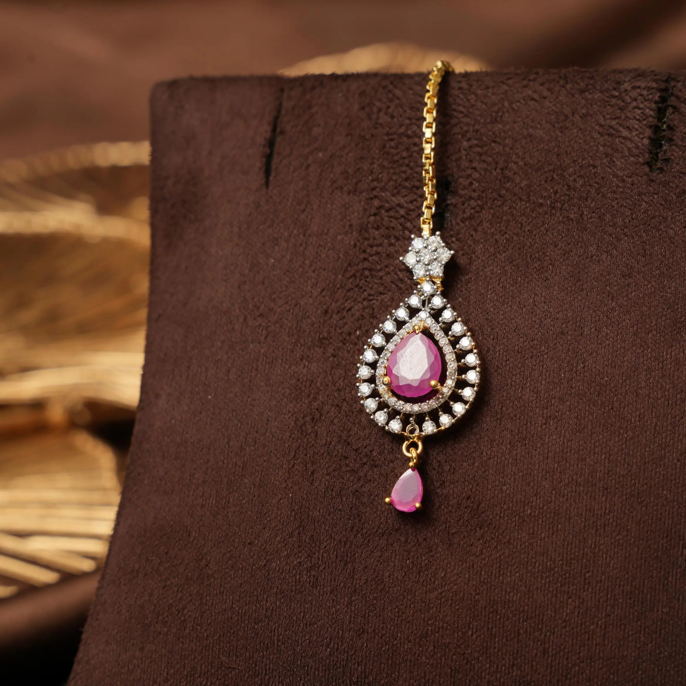 Deeksha Zircon Tikka - Pink