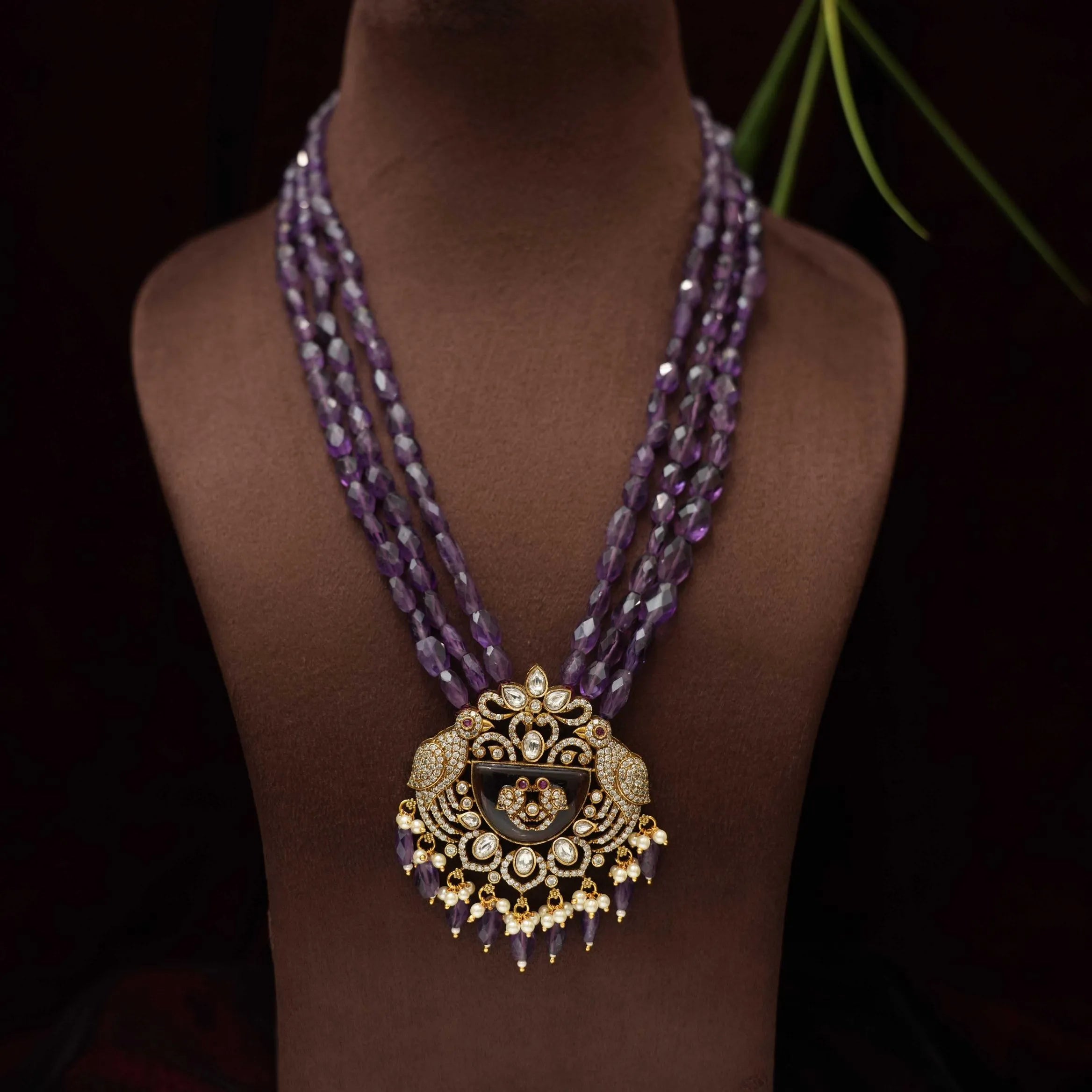 Dexa Beaded Polki Necklace - Rimli Boutique