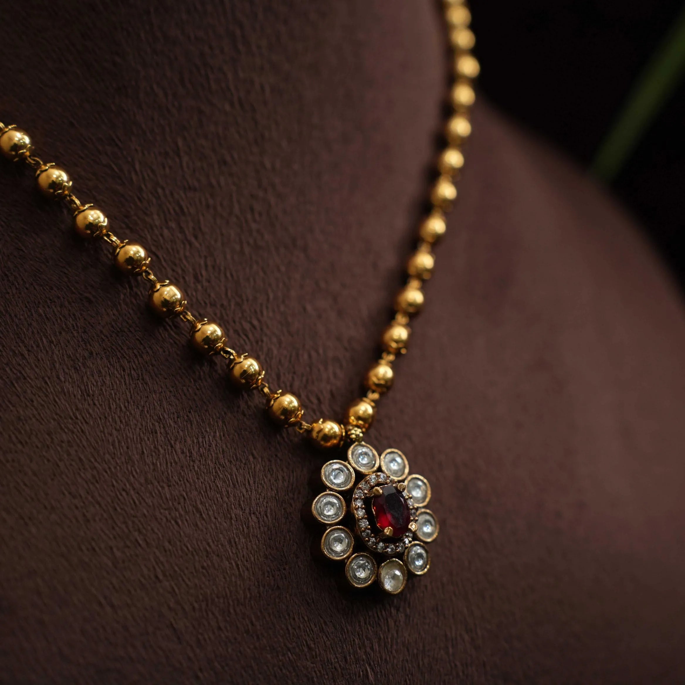 Dhanesh Victorian Kundan Necklace - Rimli Boutique