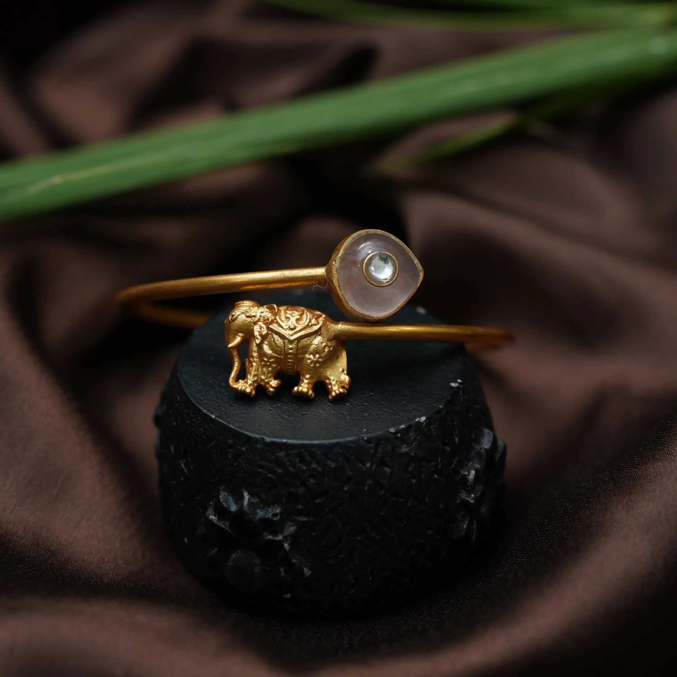 Dhanvika Silver Kada Bangle - Pink