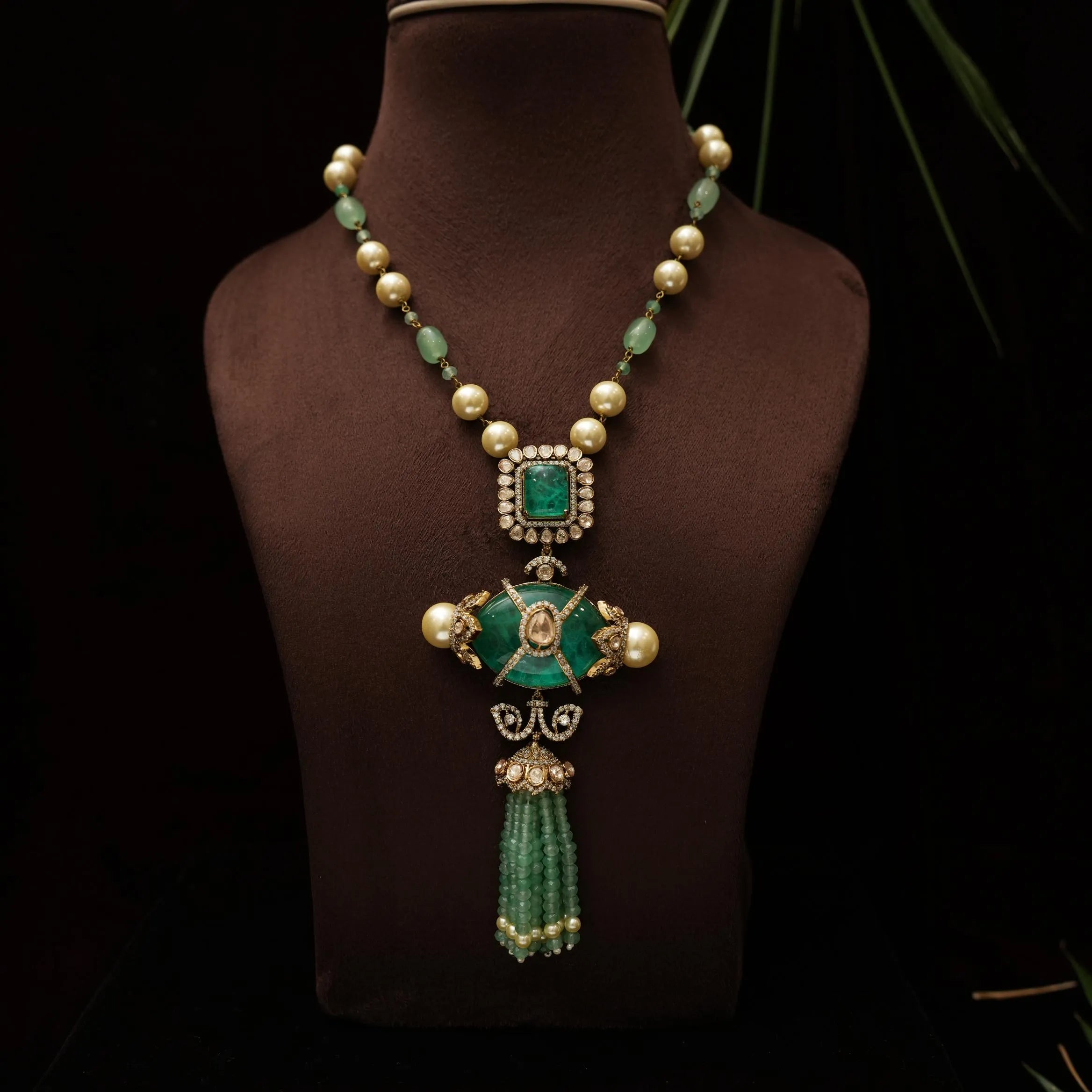 Dhara Beaded Necklace - Green