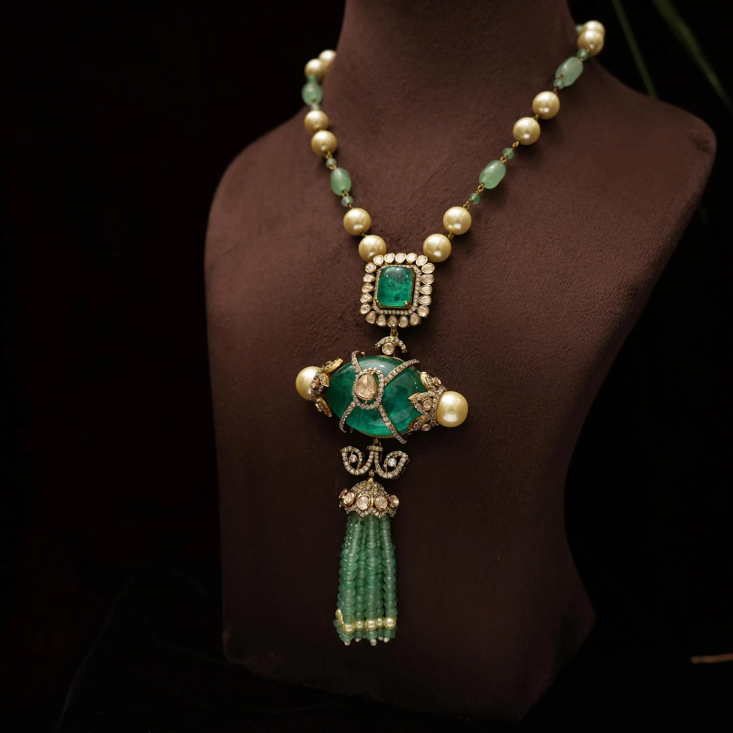 Dhara Beaded Necklace - Green