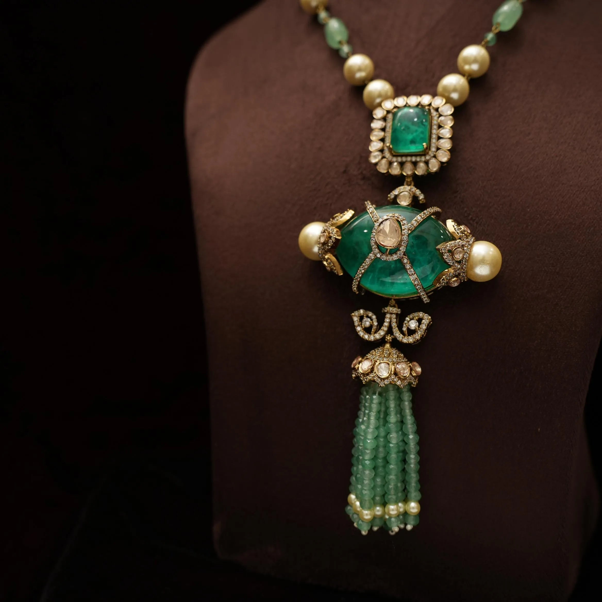 Dhara Beaded Necklace - Green