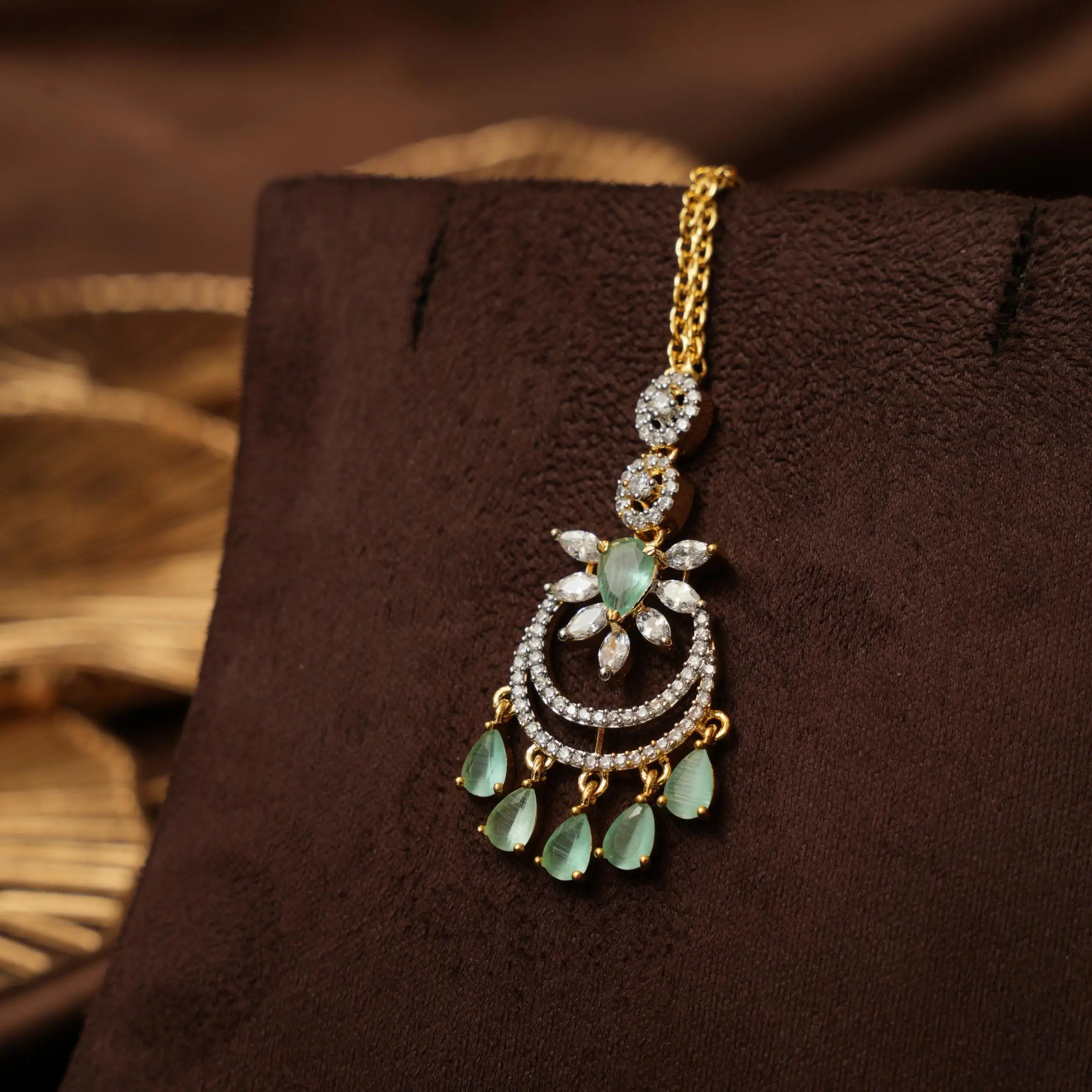 Dharuna Zircon Tikka - Pastel Green