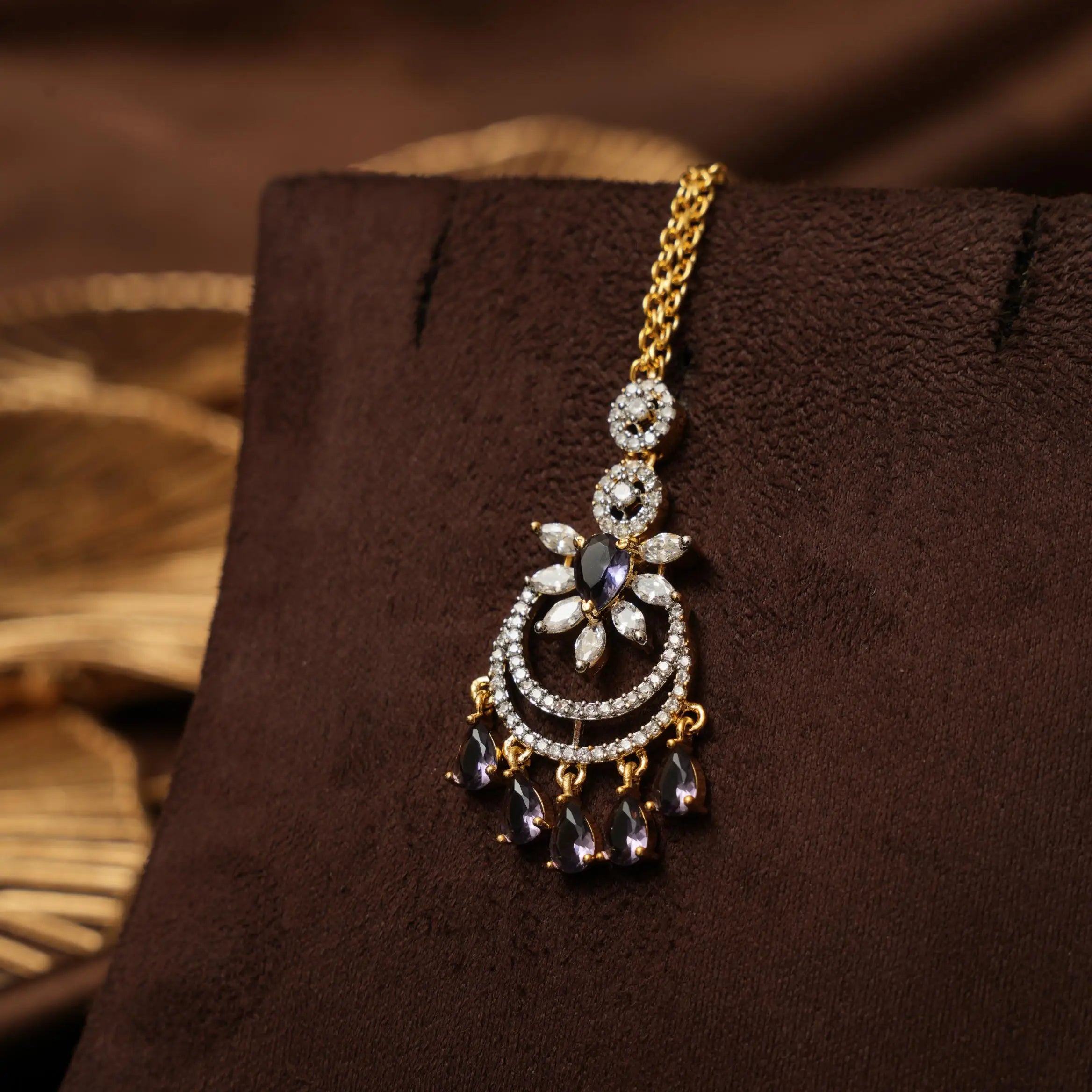 Dharuna Zircon Tikka - Purple