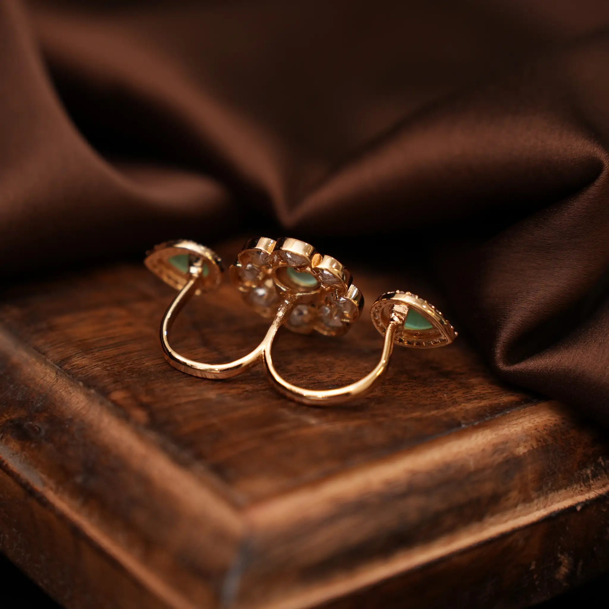Dhriti Polki Ring - Blue