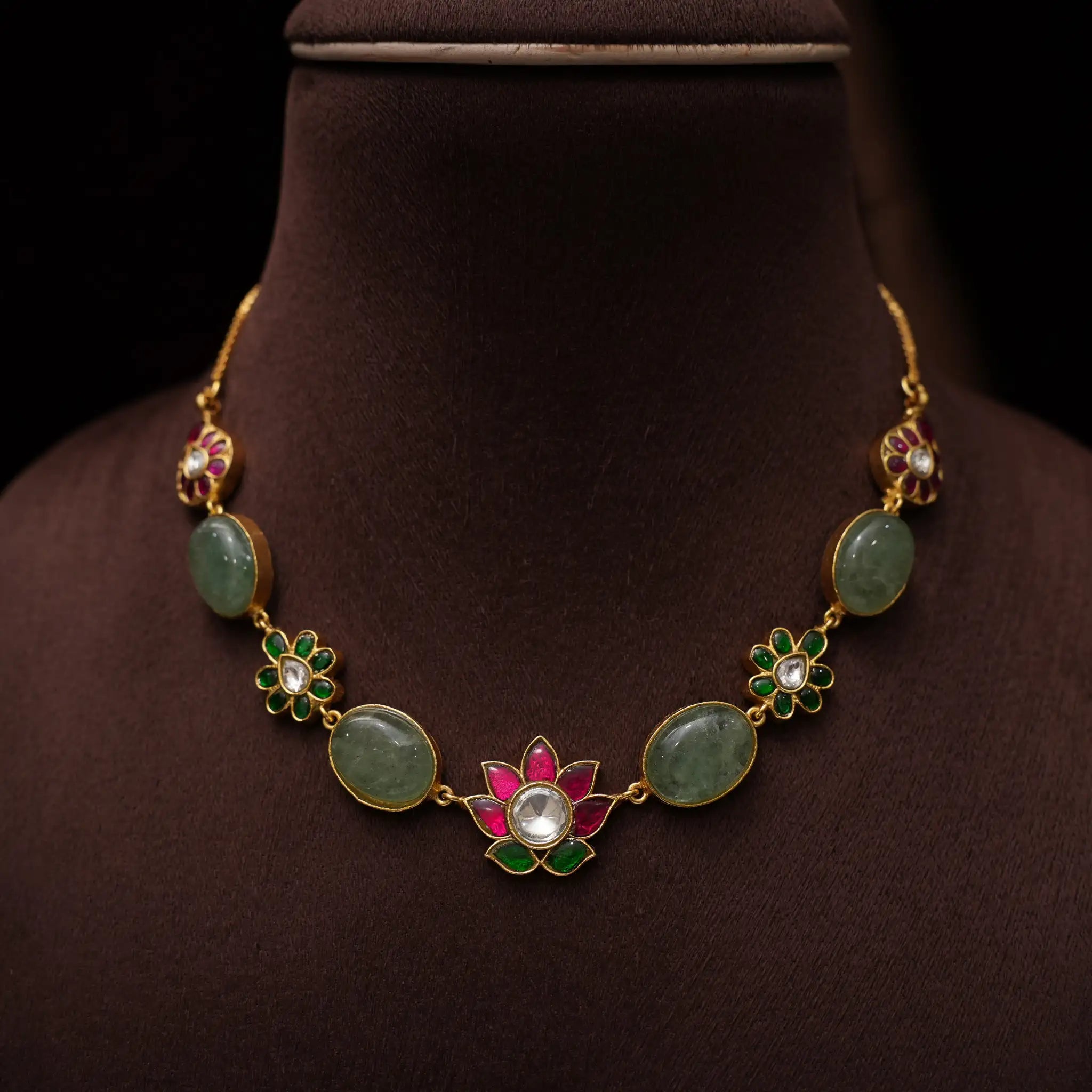 Dhwani Polki Choker - Light Green
