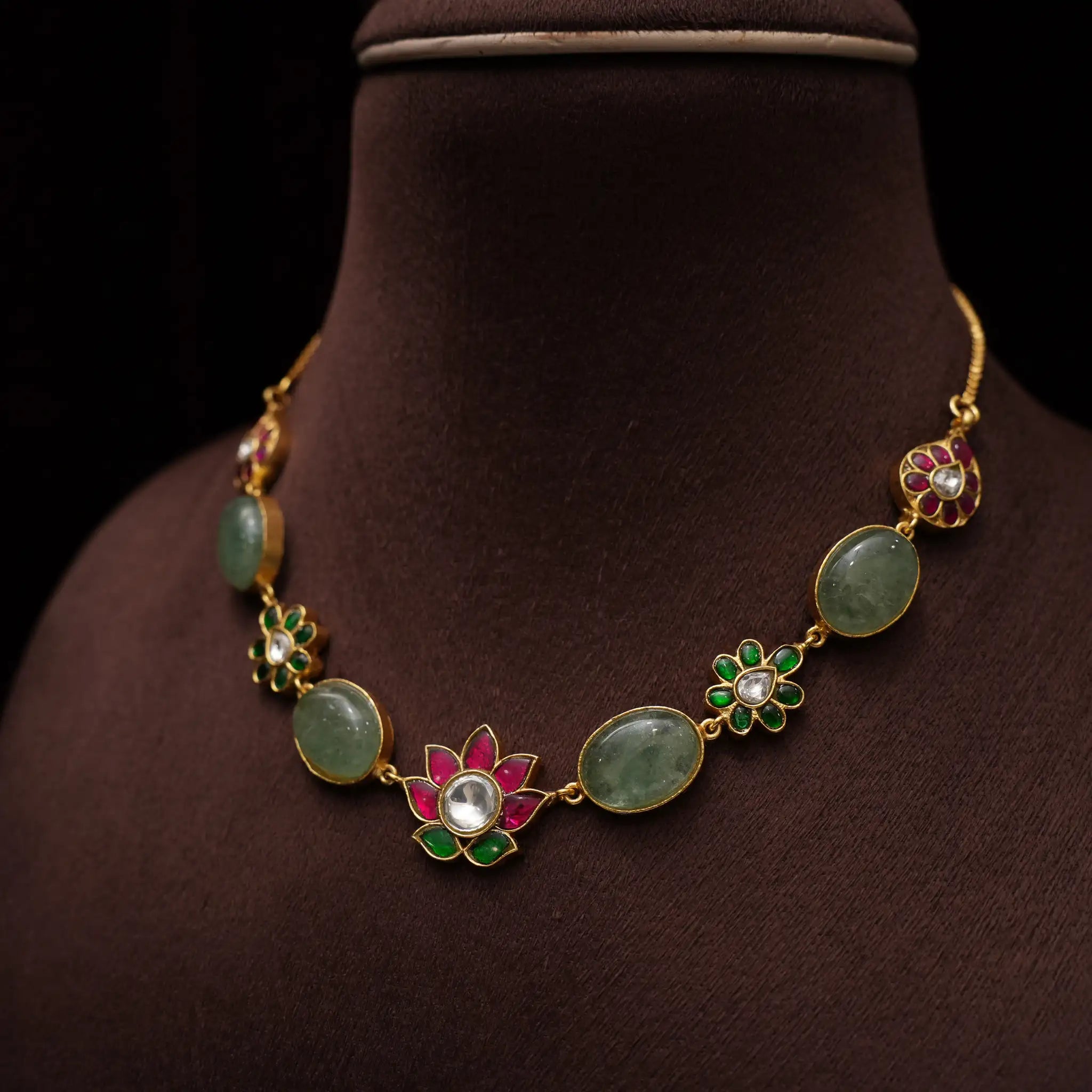 Dhwani Polki Choker - Light Green