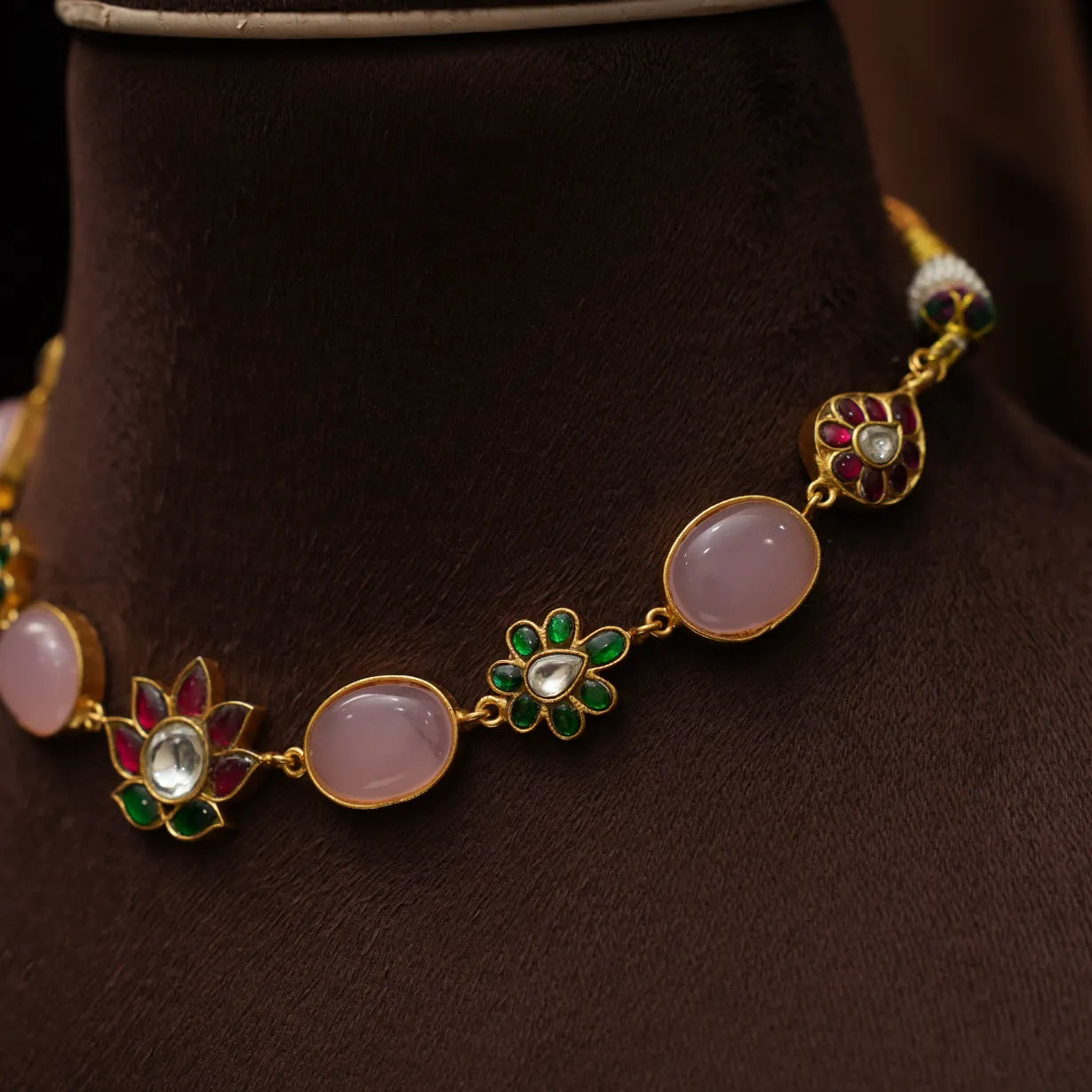 Dhwani Polki Choker - Pastel Pink