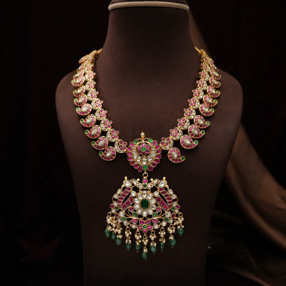 Dhwani Polki Mango Necklace