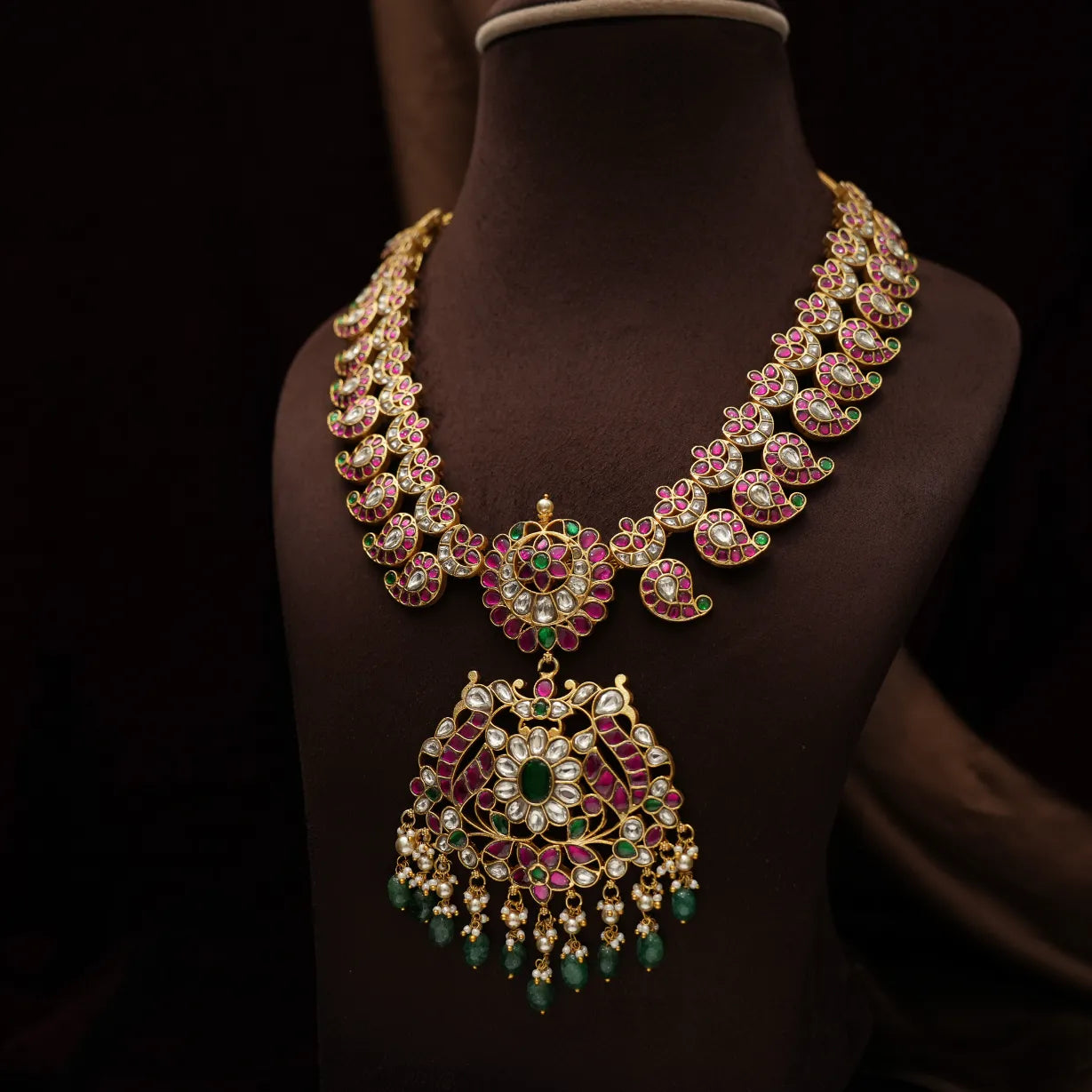 Dhwani Polki Mango Necklace