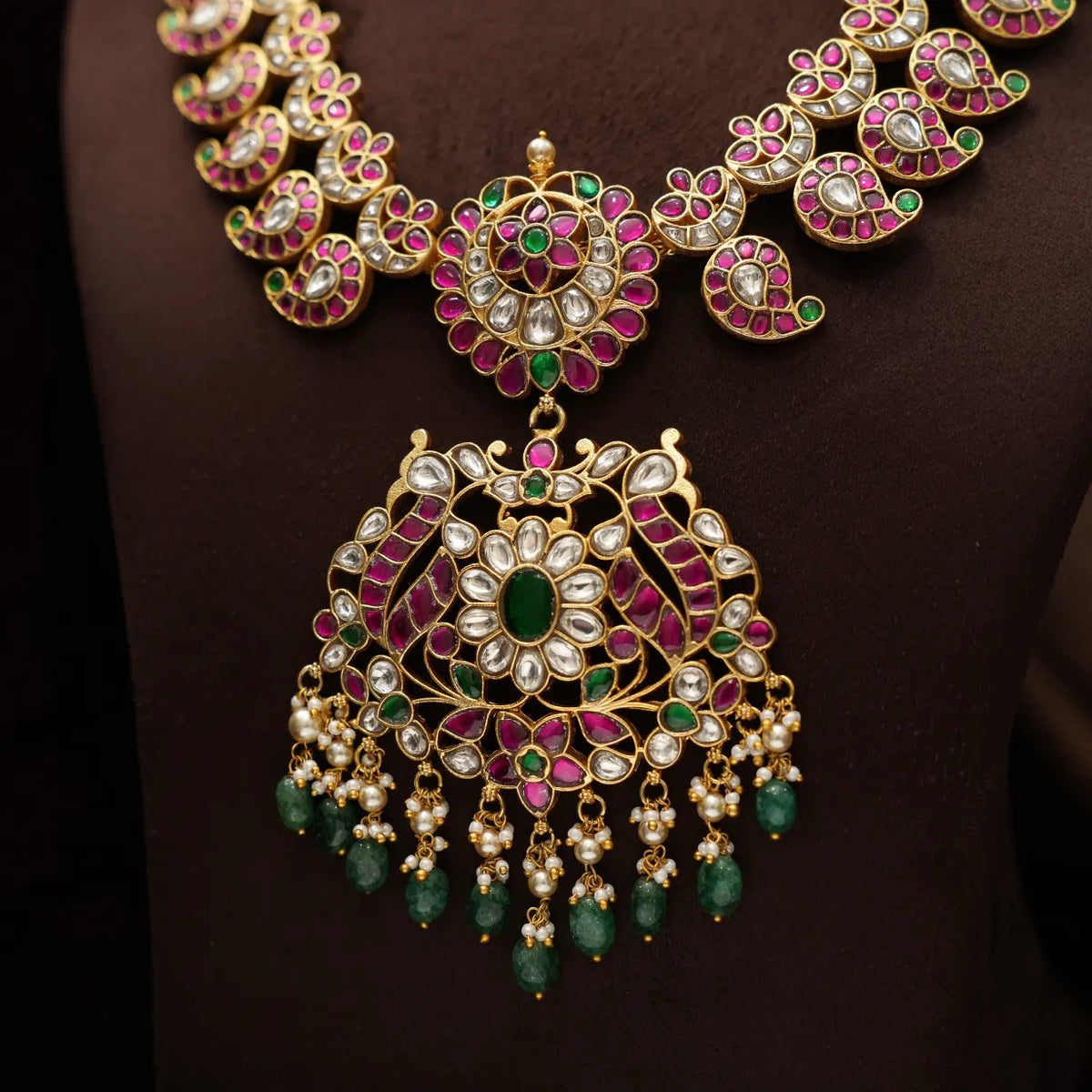 Dhwani Polki Mango Necklace