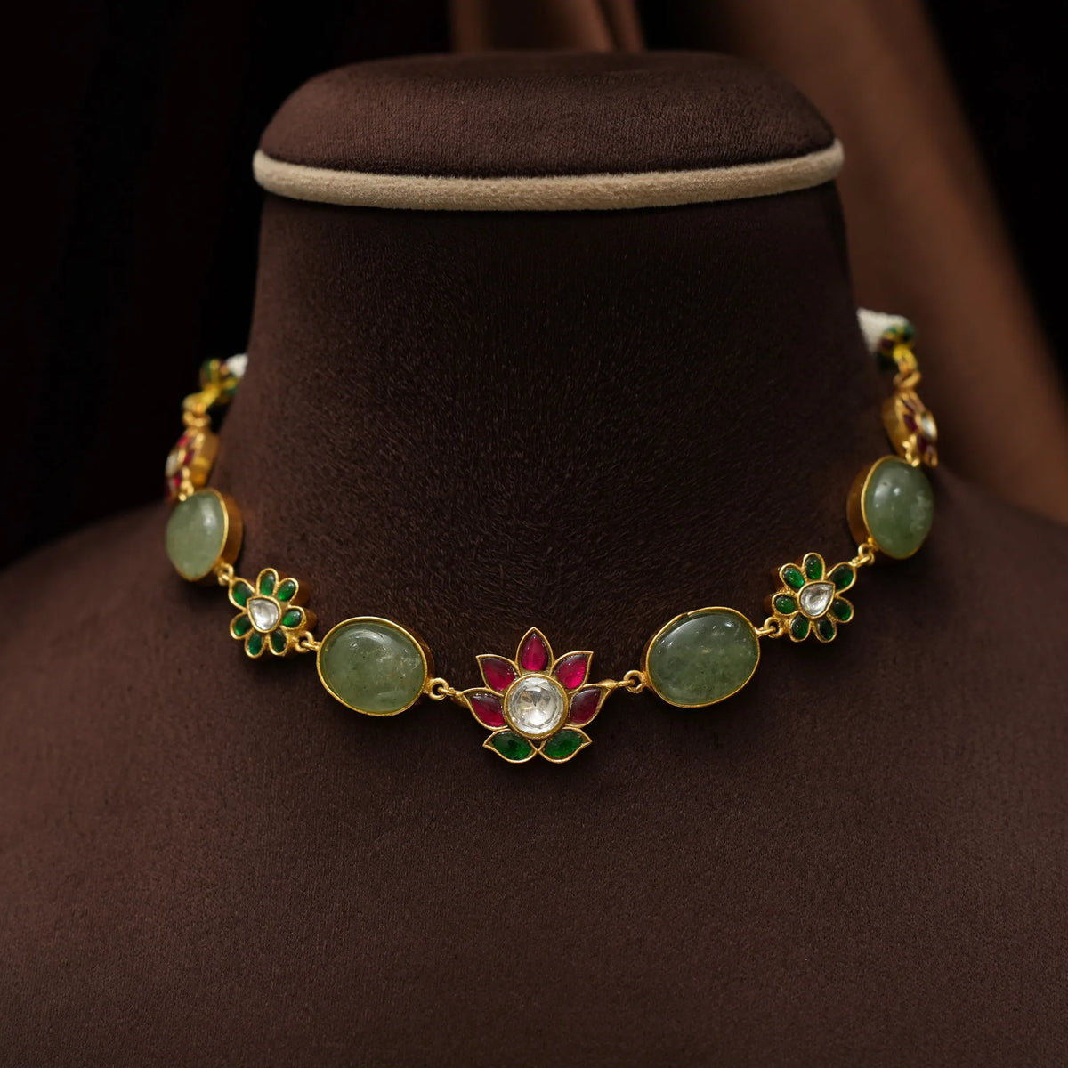 Dhwani Polki Choker - Light Green