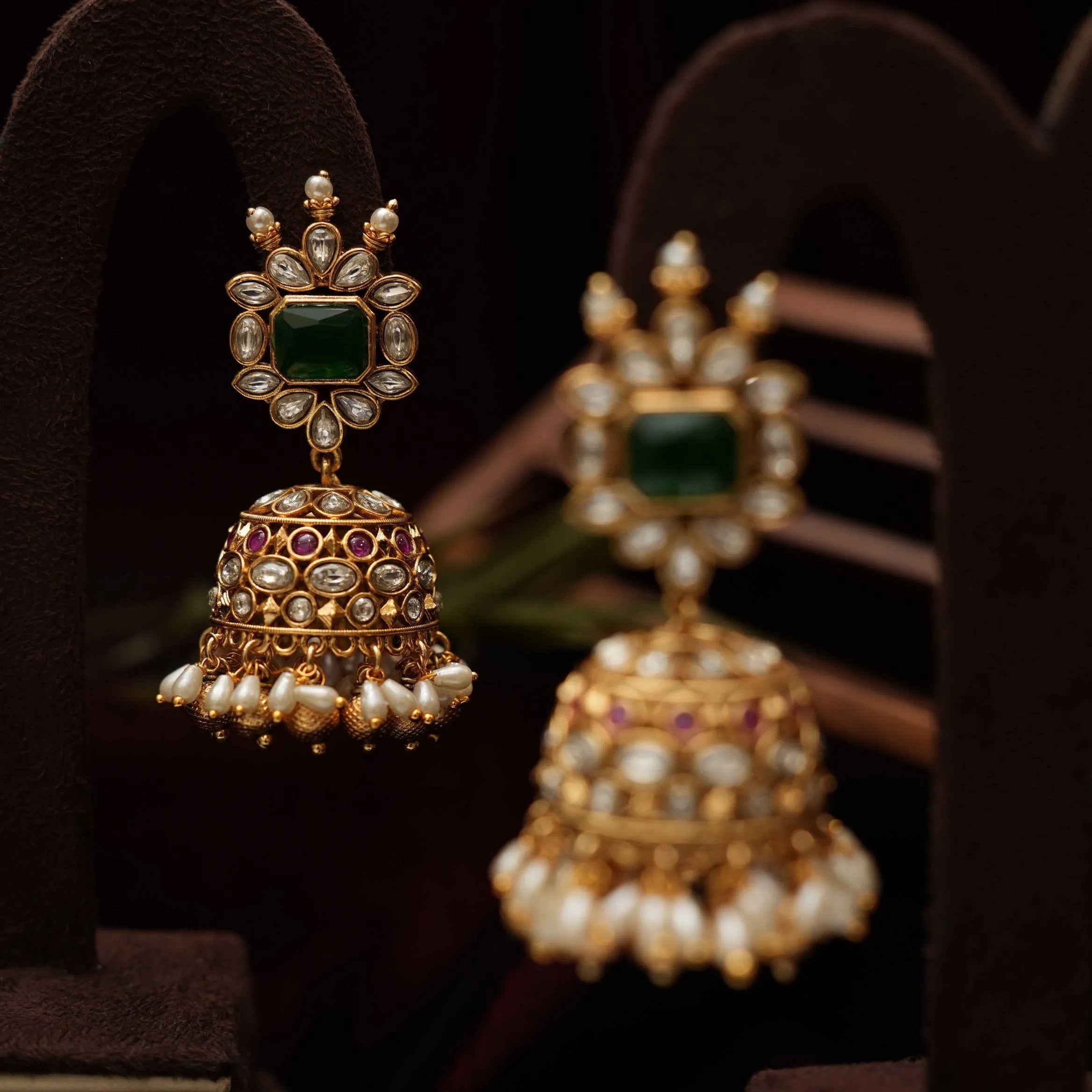 Dhya Anitque Jhumka Earrings - Rimli Boutique