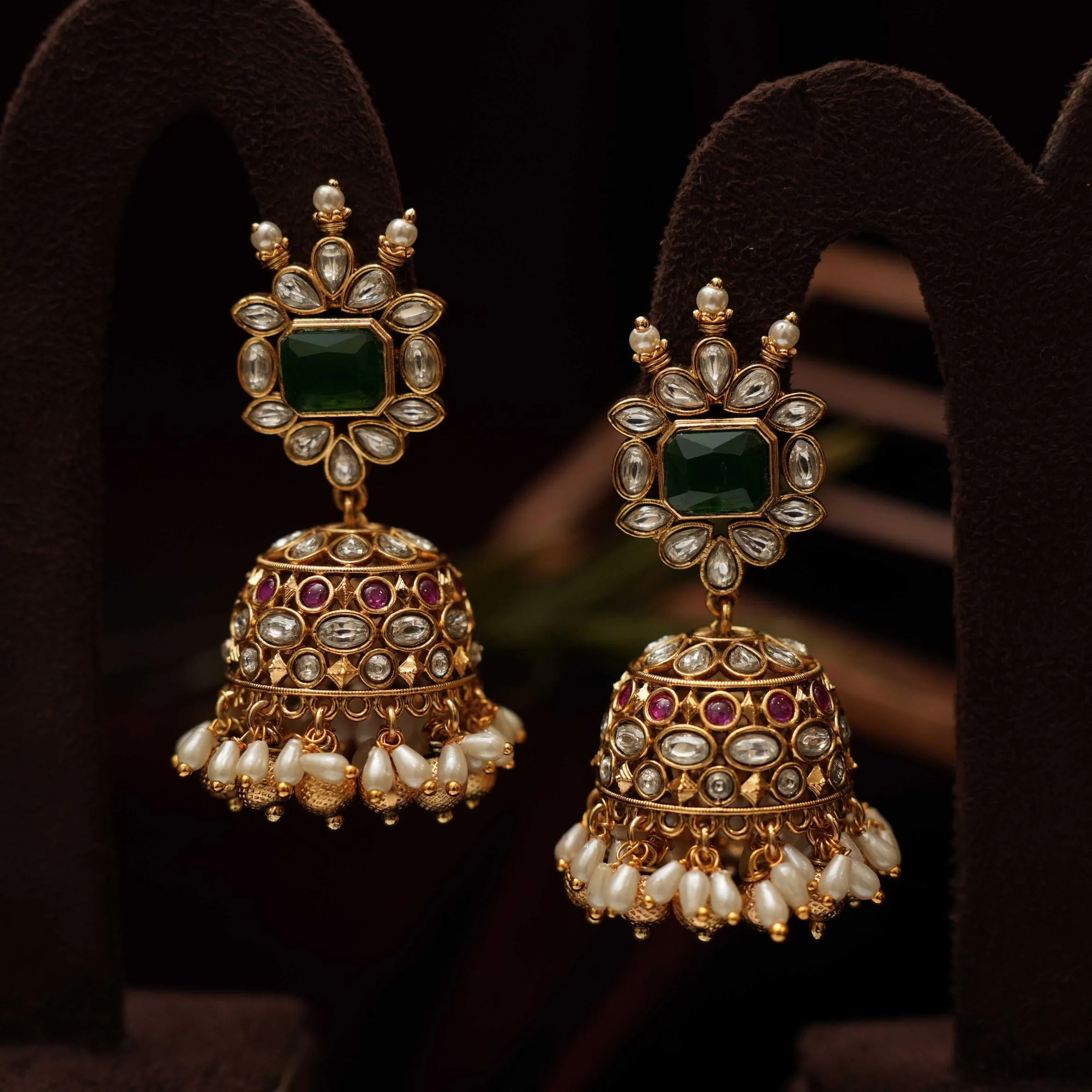 Dhya Anitque Jhumka Earrings - Rimli Boutique