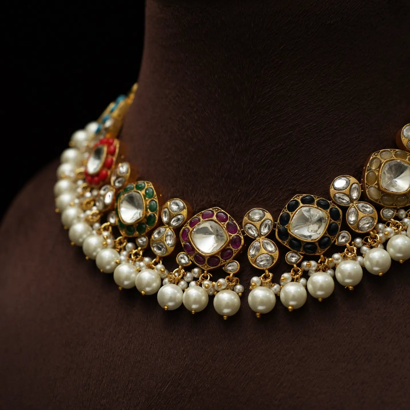 Disha Multicolor Polki Choker - Ivy