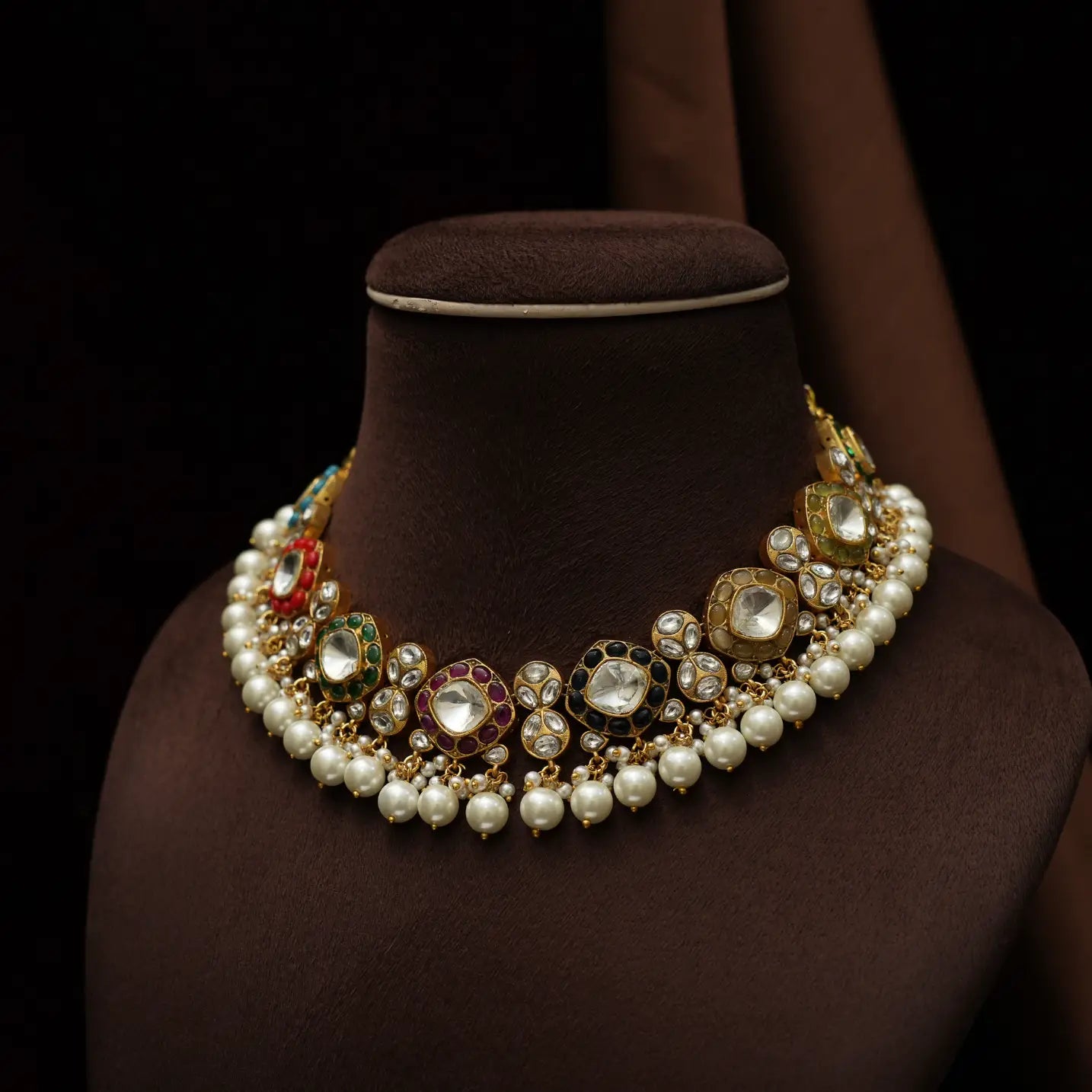 Disha Multicolor Polki Choker - Ivy