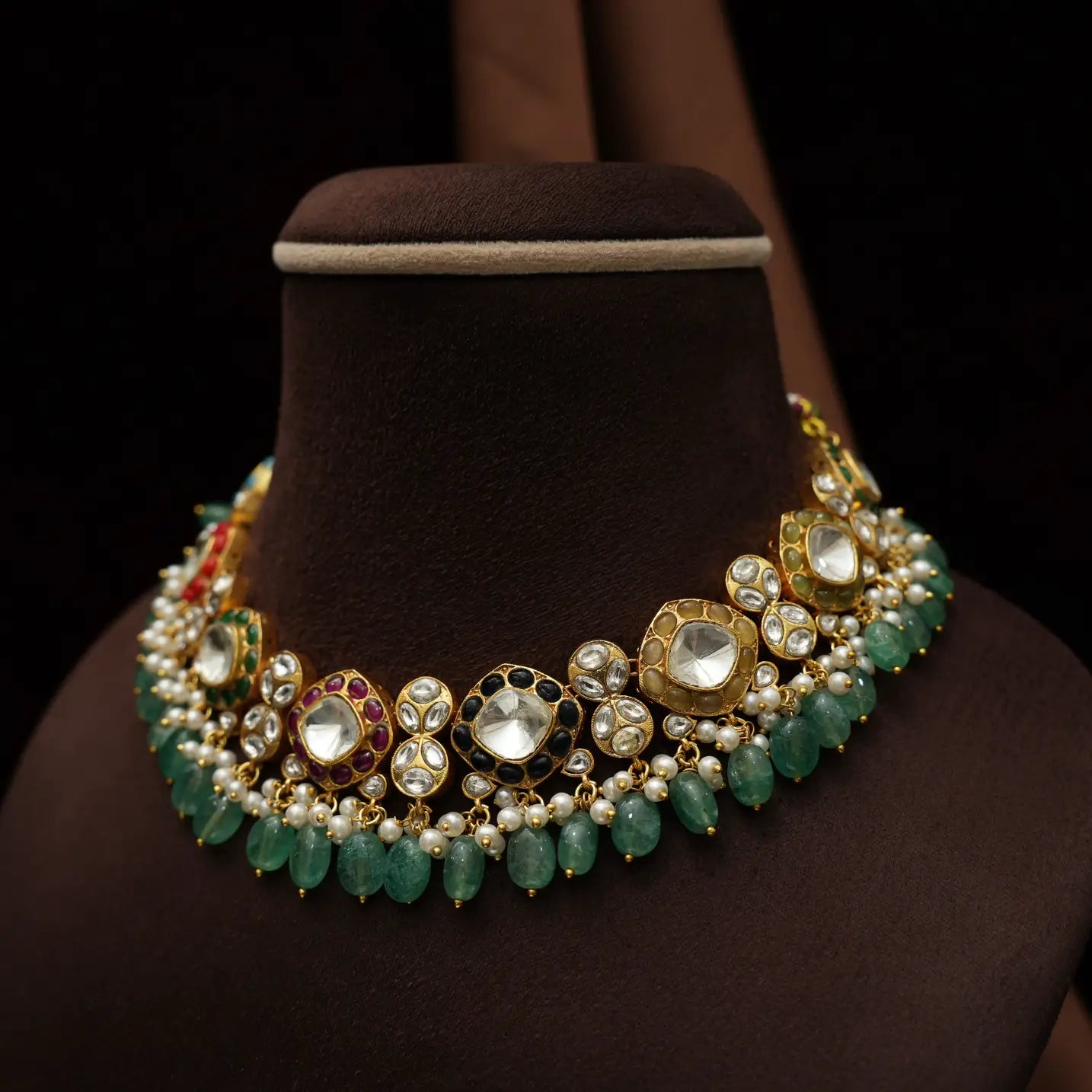 Disha Multicolor Polki Choker - Lia