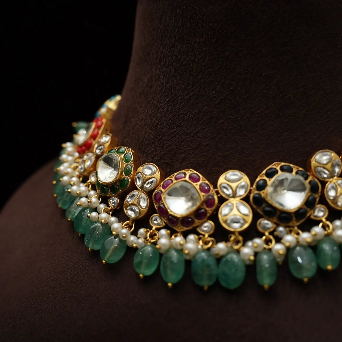 Disha Multicolor Polki Choker - Lia