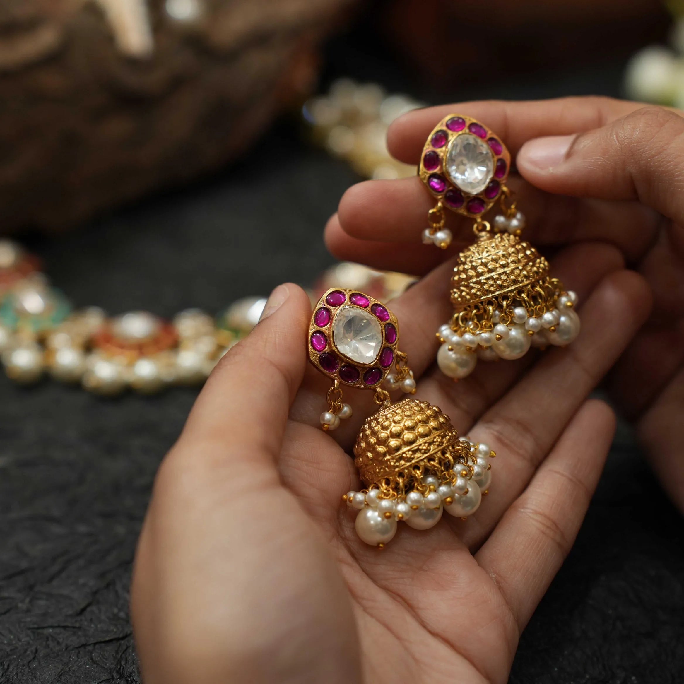 Disha Multicolor Polki Choker - Pearl