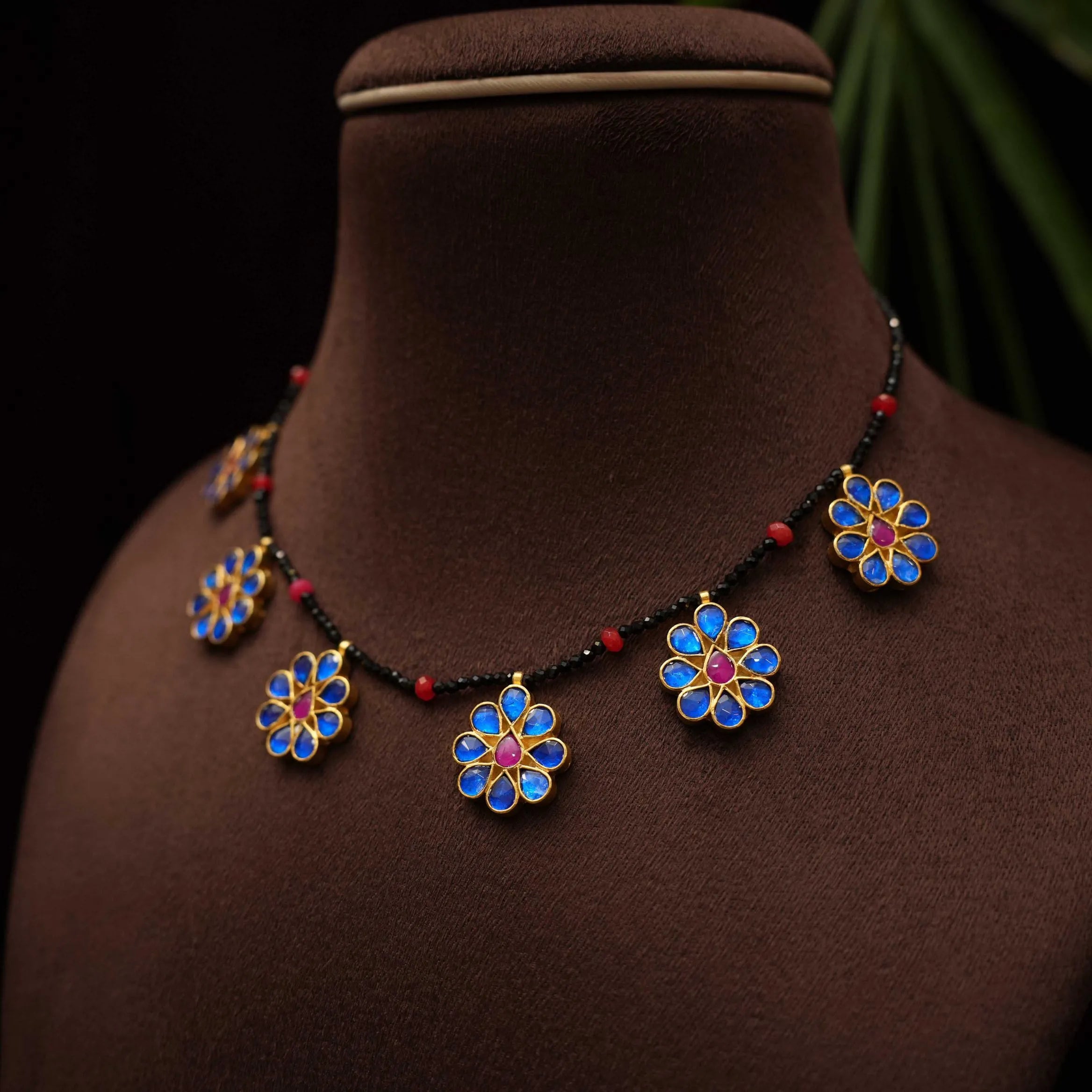 Divya Kemp Beaded Necklace - Blue