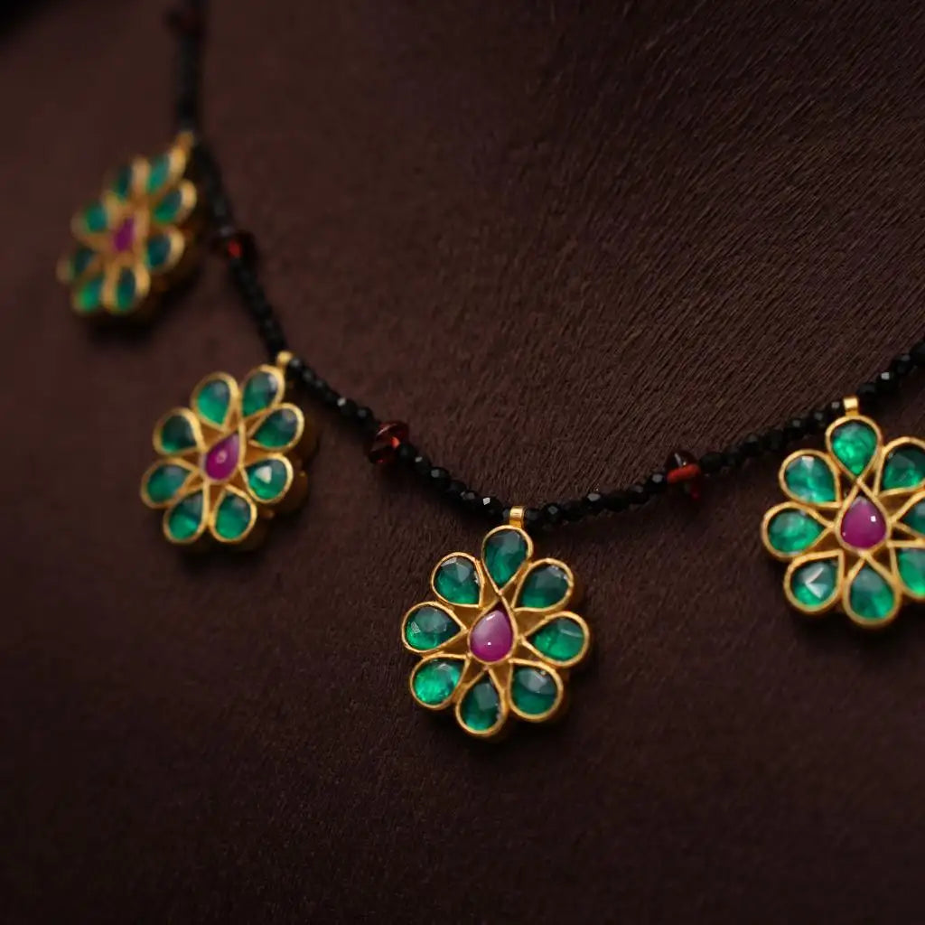 Divya Kemp Beaded Necklace - Green