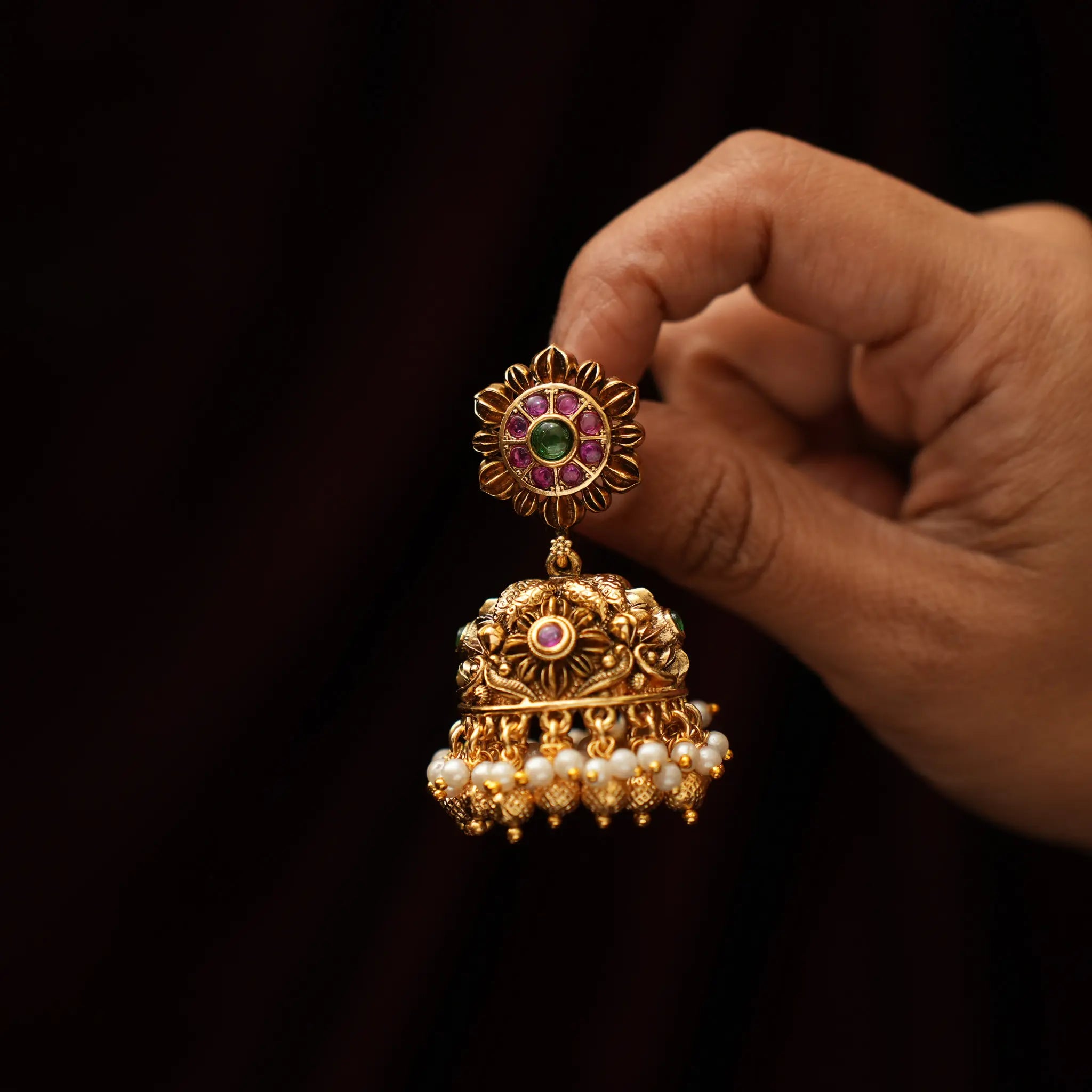 Doyel Antique Jhumka Earrings