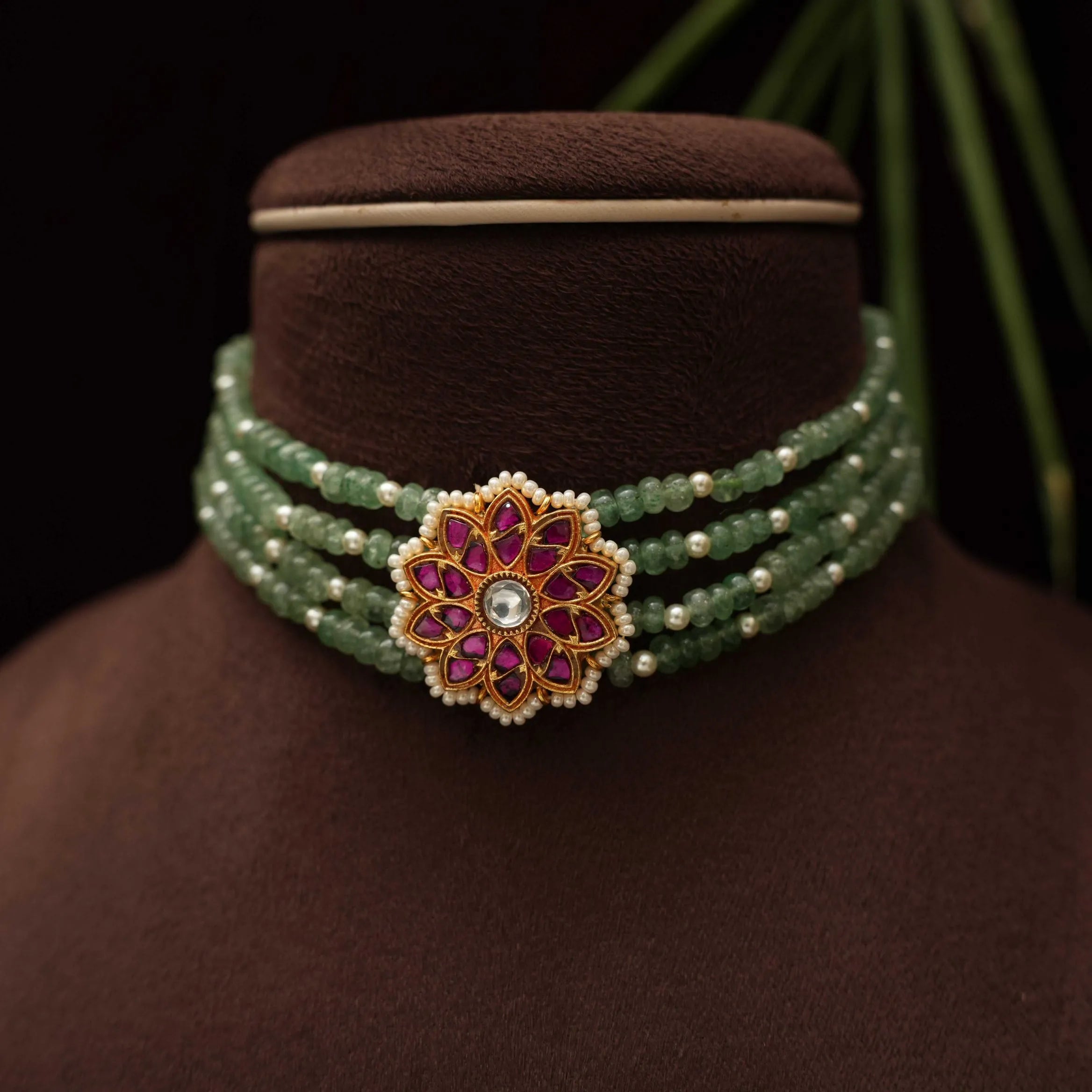 Drishna Silver Beaded Choker