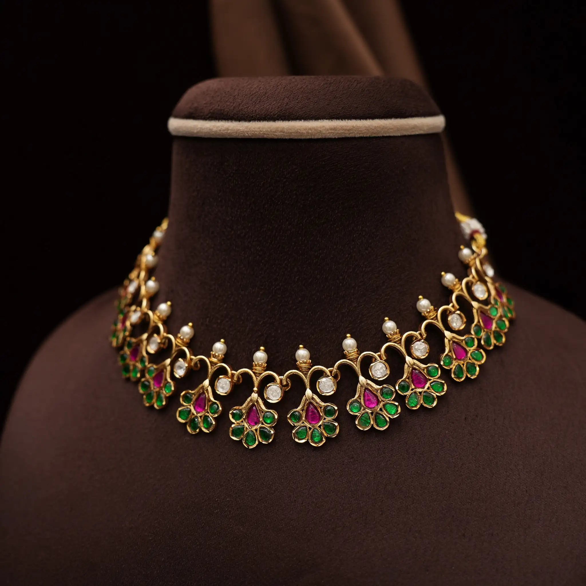 Drithi Polki Necklace - Green