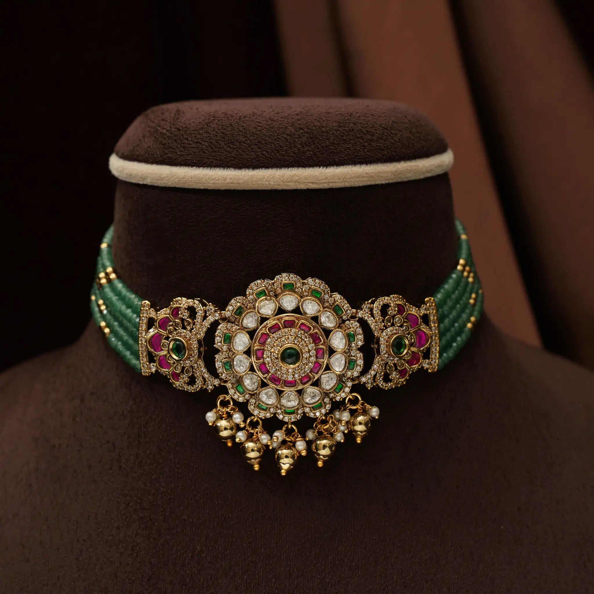Driti Beaded Polki Choker