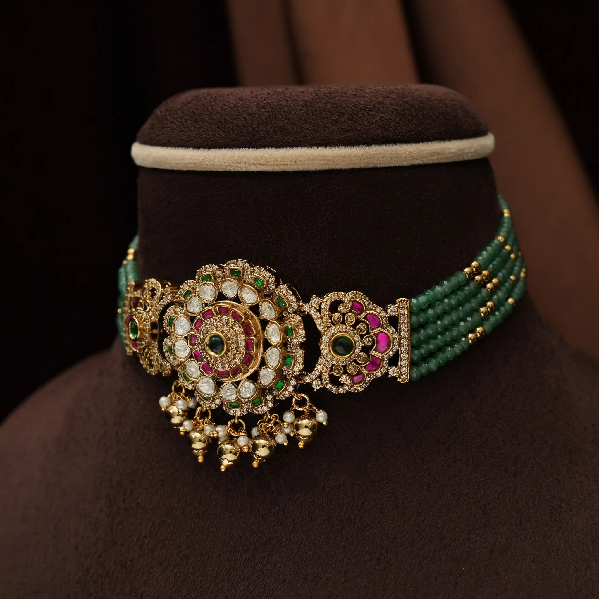 Driti Beaded Polki Choker