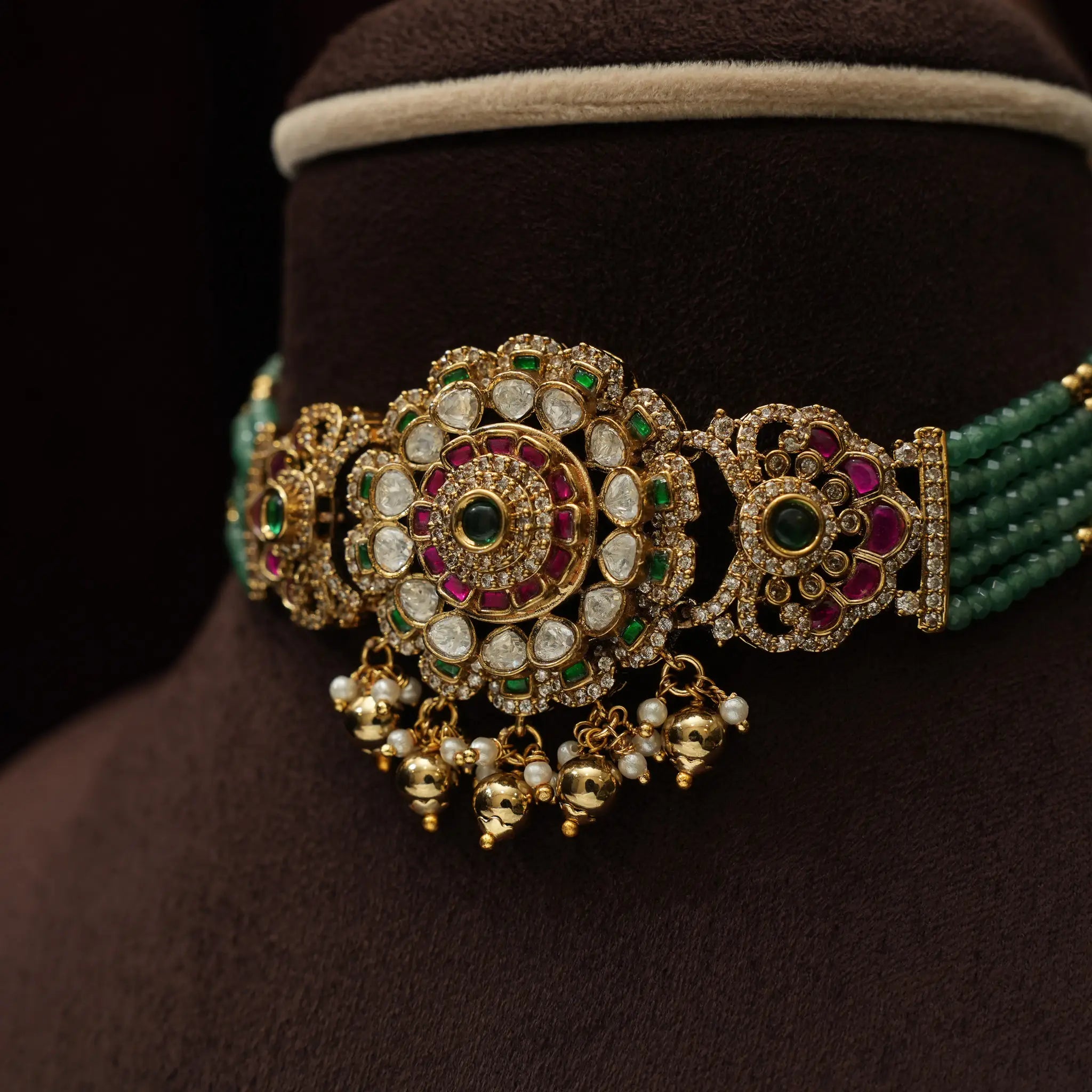 Driti Beaded Polki Choker