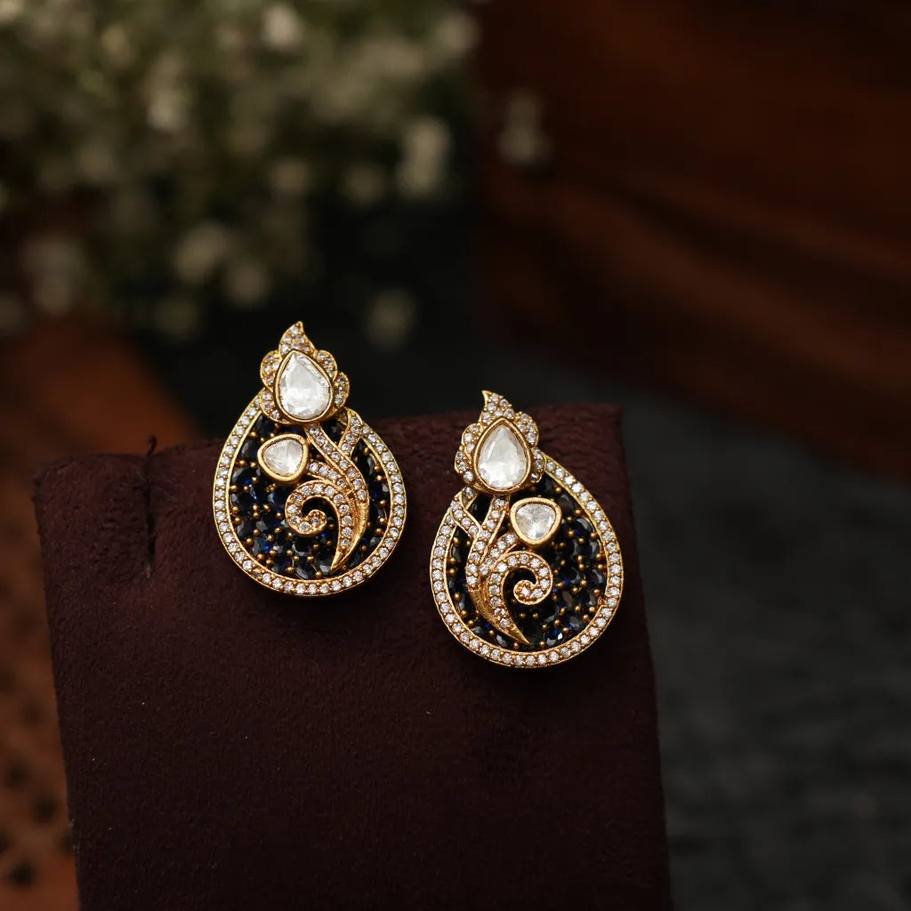 Druhi Polki Ear Stud - Blue