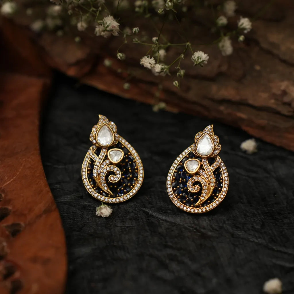 Druhi Polki Ear Stud - Blue