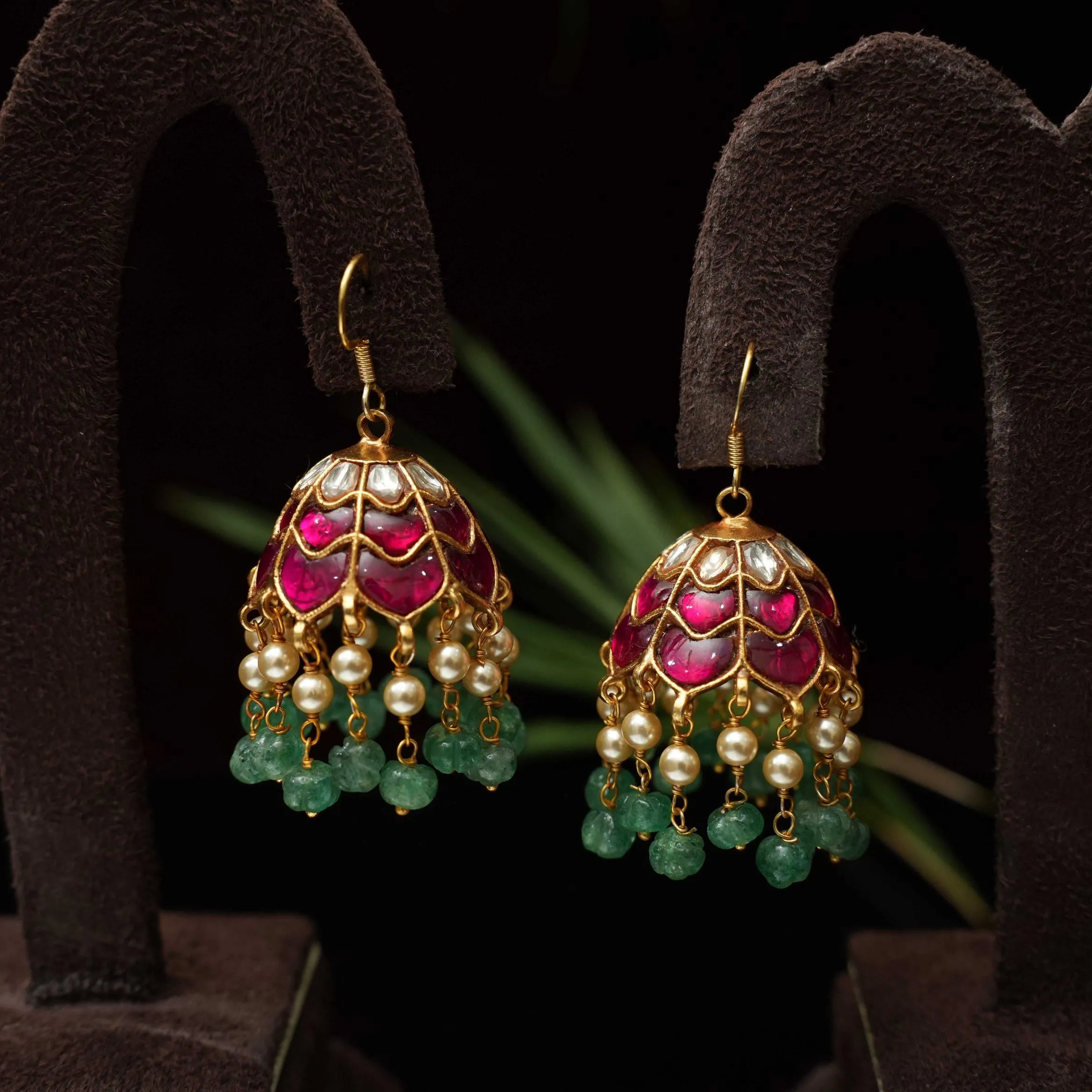 Duhira Silver Jhumka Earrings