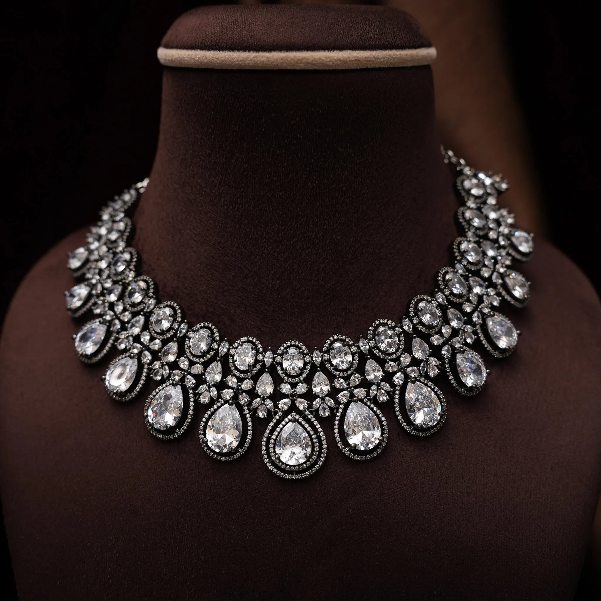 Dulice Zircon Necklace - Dual Tone
