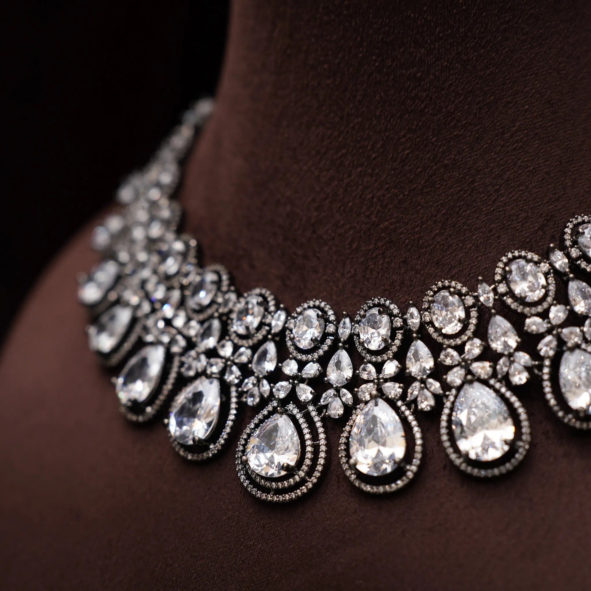 Dulice Zircon Necklace - Dual Tone