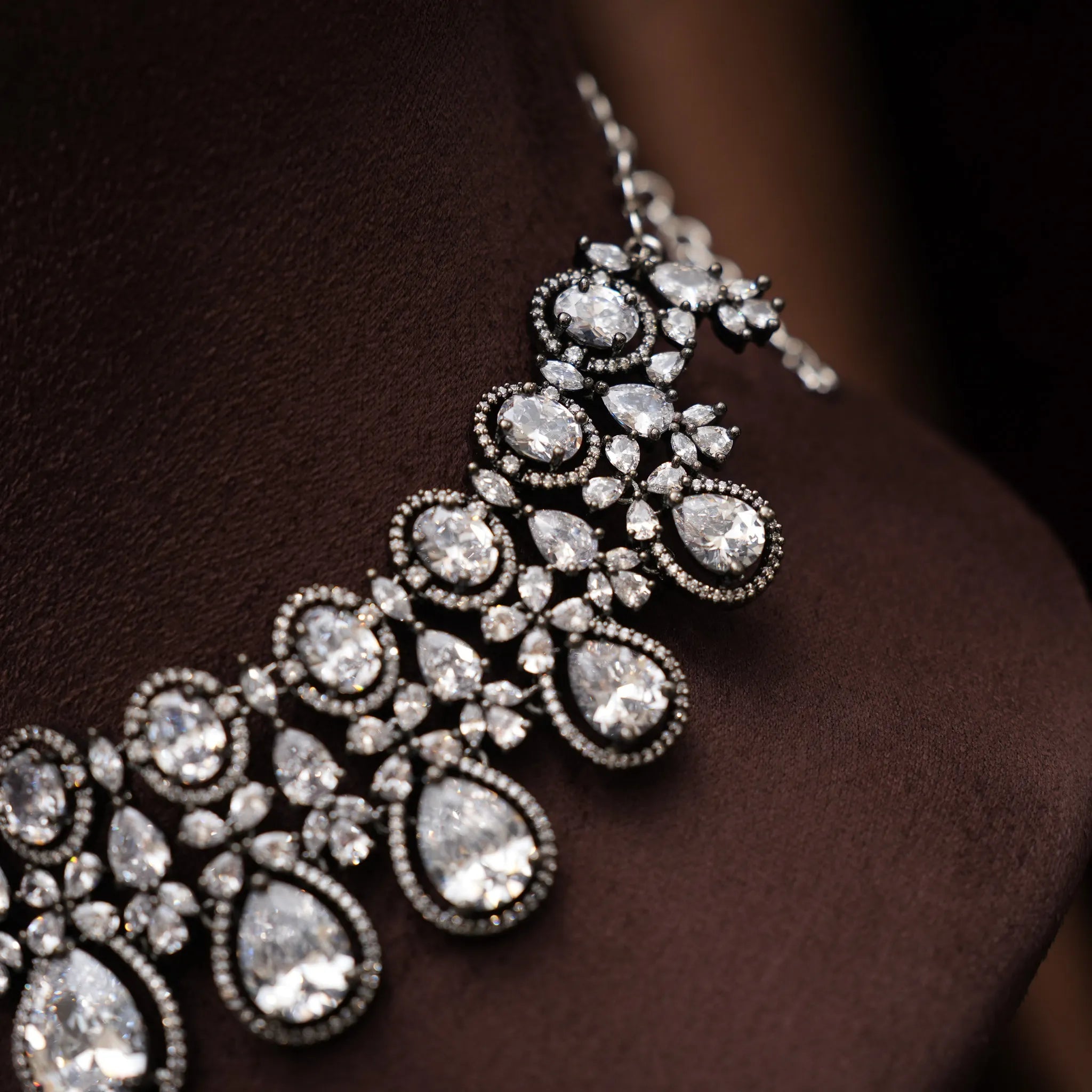 Dulice Zircon Necklace - Dual Tone