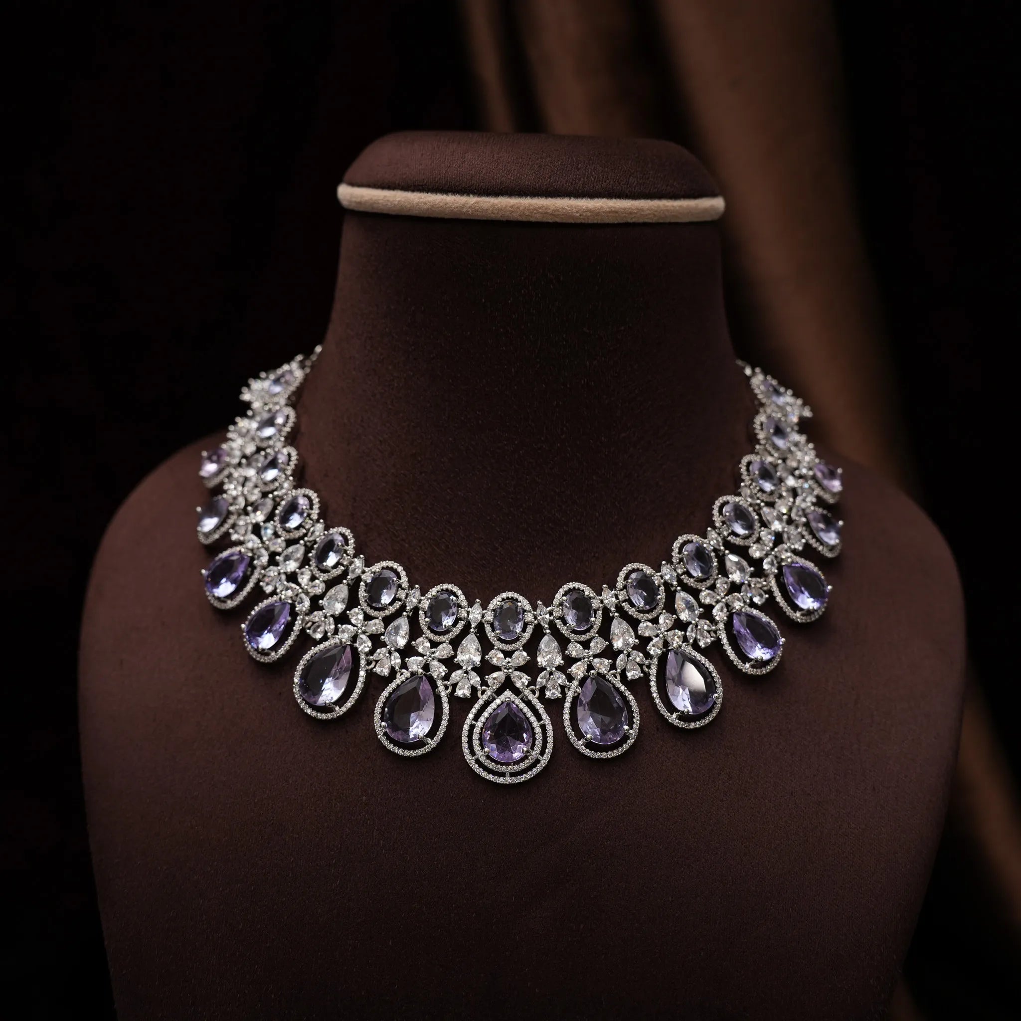 Dulice Zircon Necklace - Purple