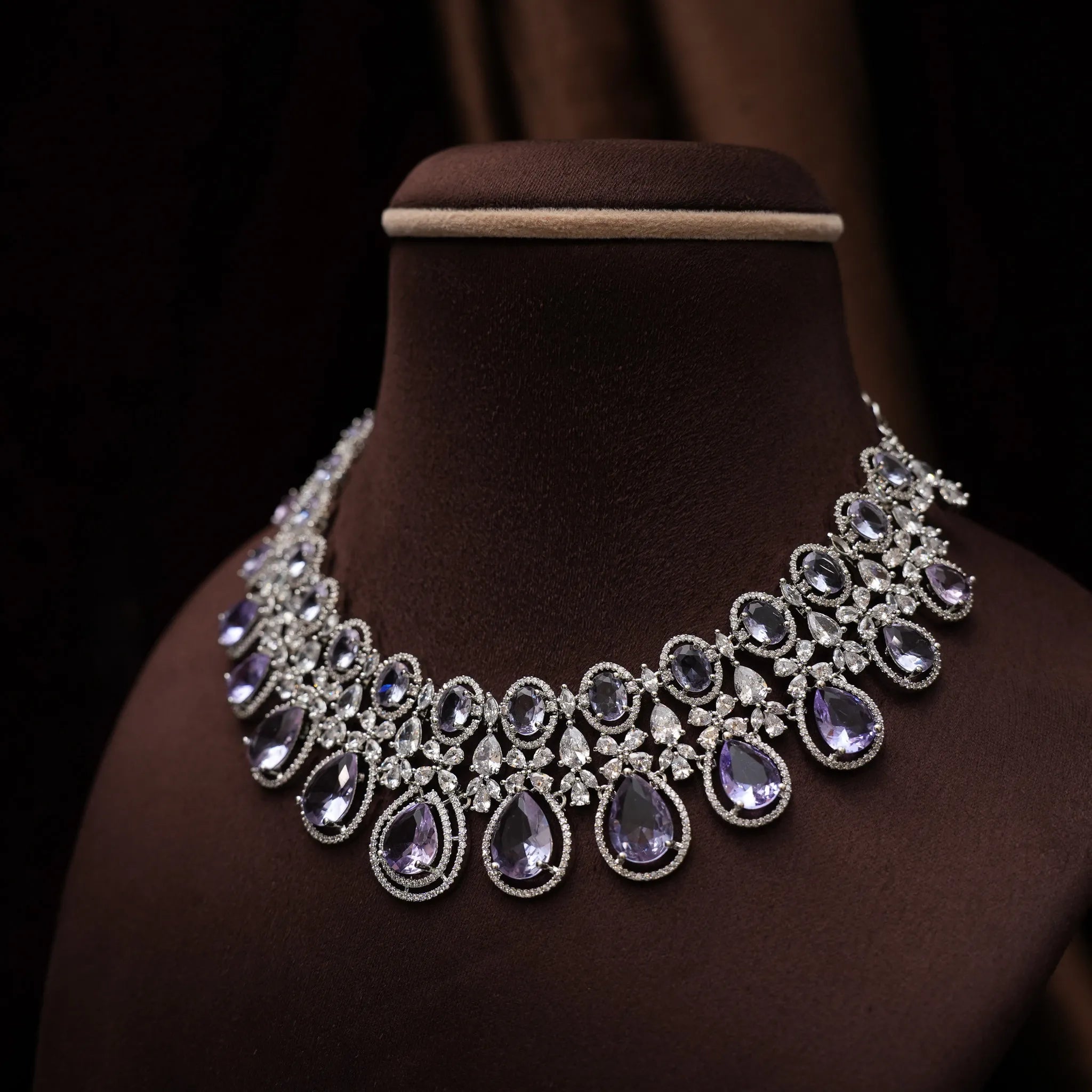 Dulice Zircon Necklace - Purple