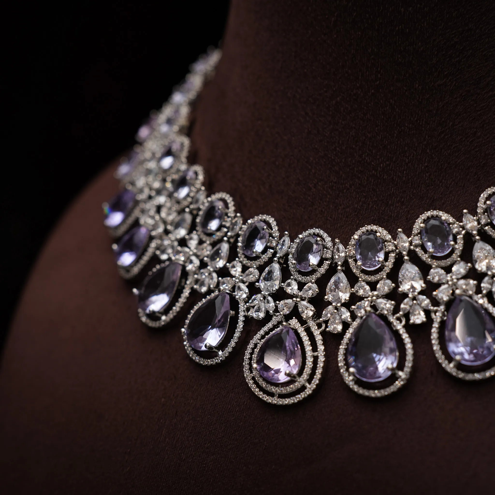 Dulice Zircon Necklace - Purple